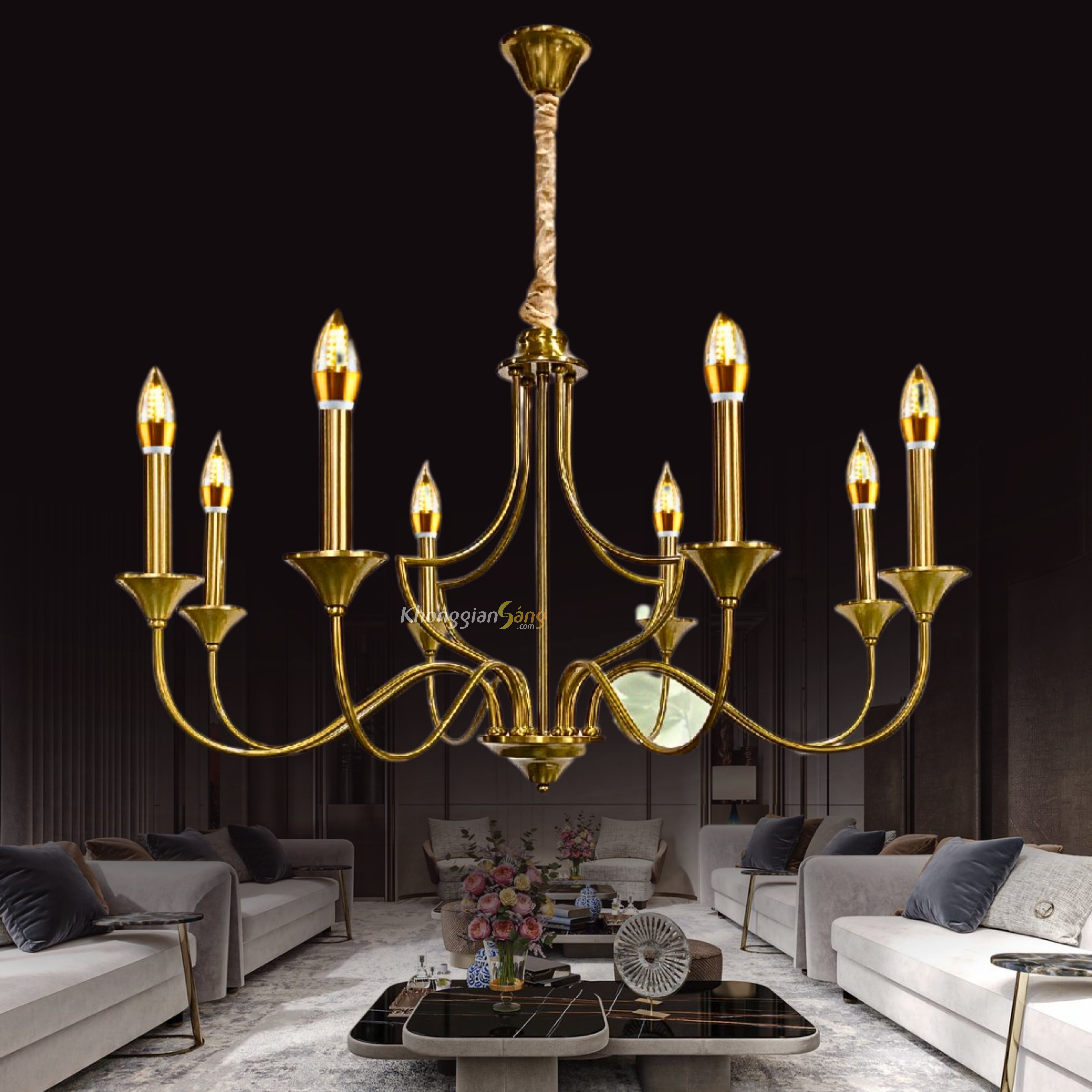 ĐÈN CHÙM NẾN (D850mm x H500mm) CNQT-410