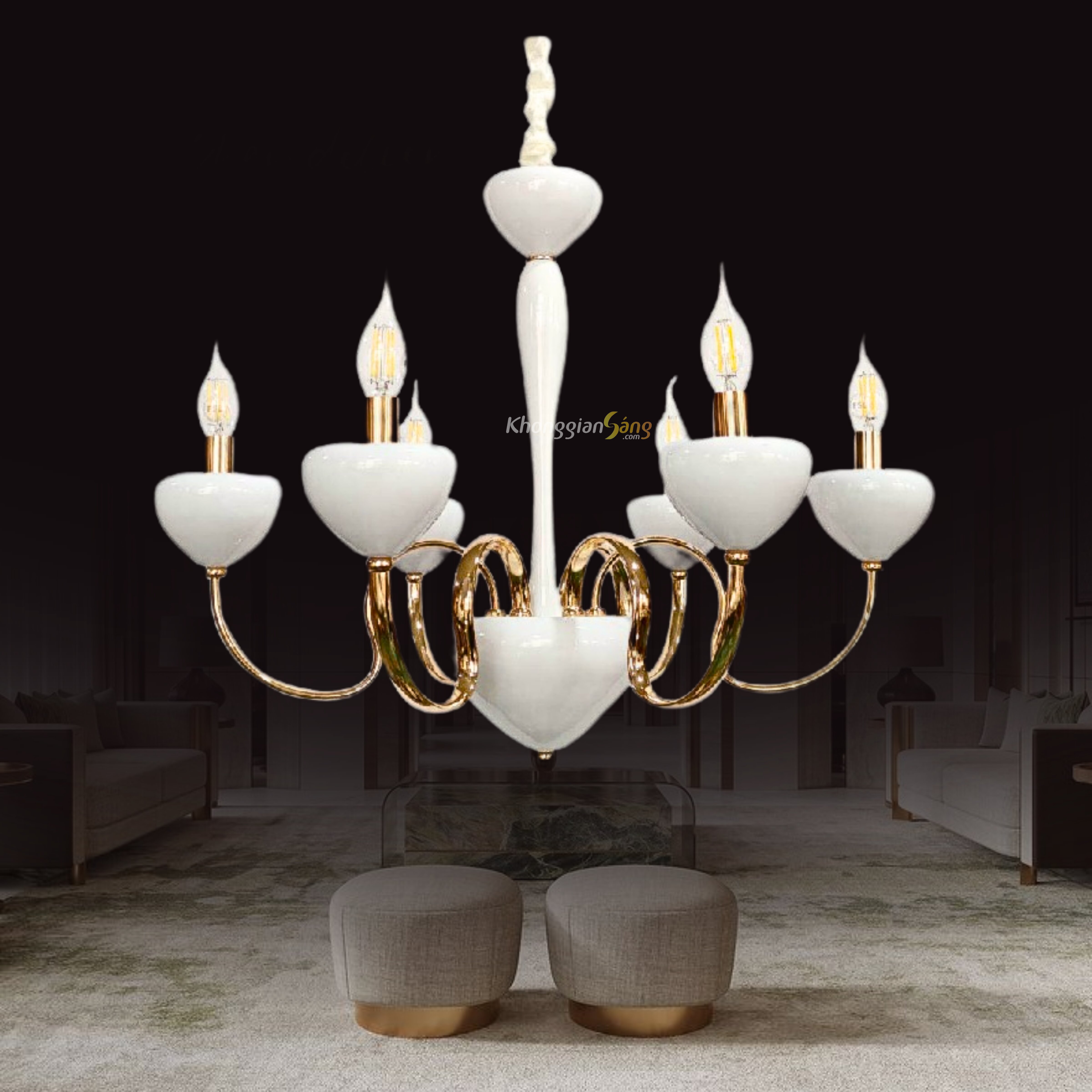 ĐÈN CHÙM NẾN (D620mm x H530mm) CNQT-413