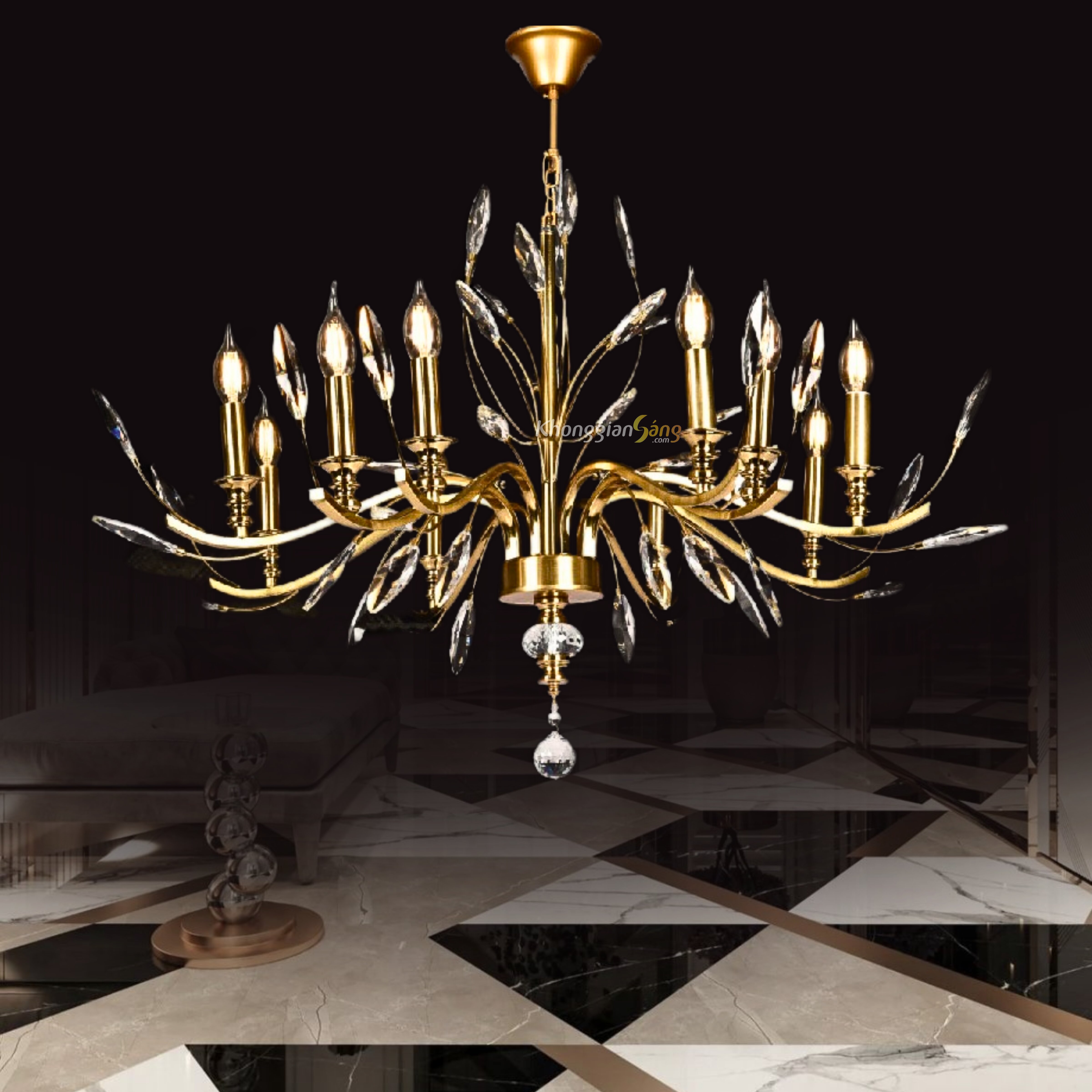 ĐÈN CHÙM NẾN (D900mm x H600mm) CNQT-4354/10