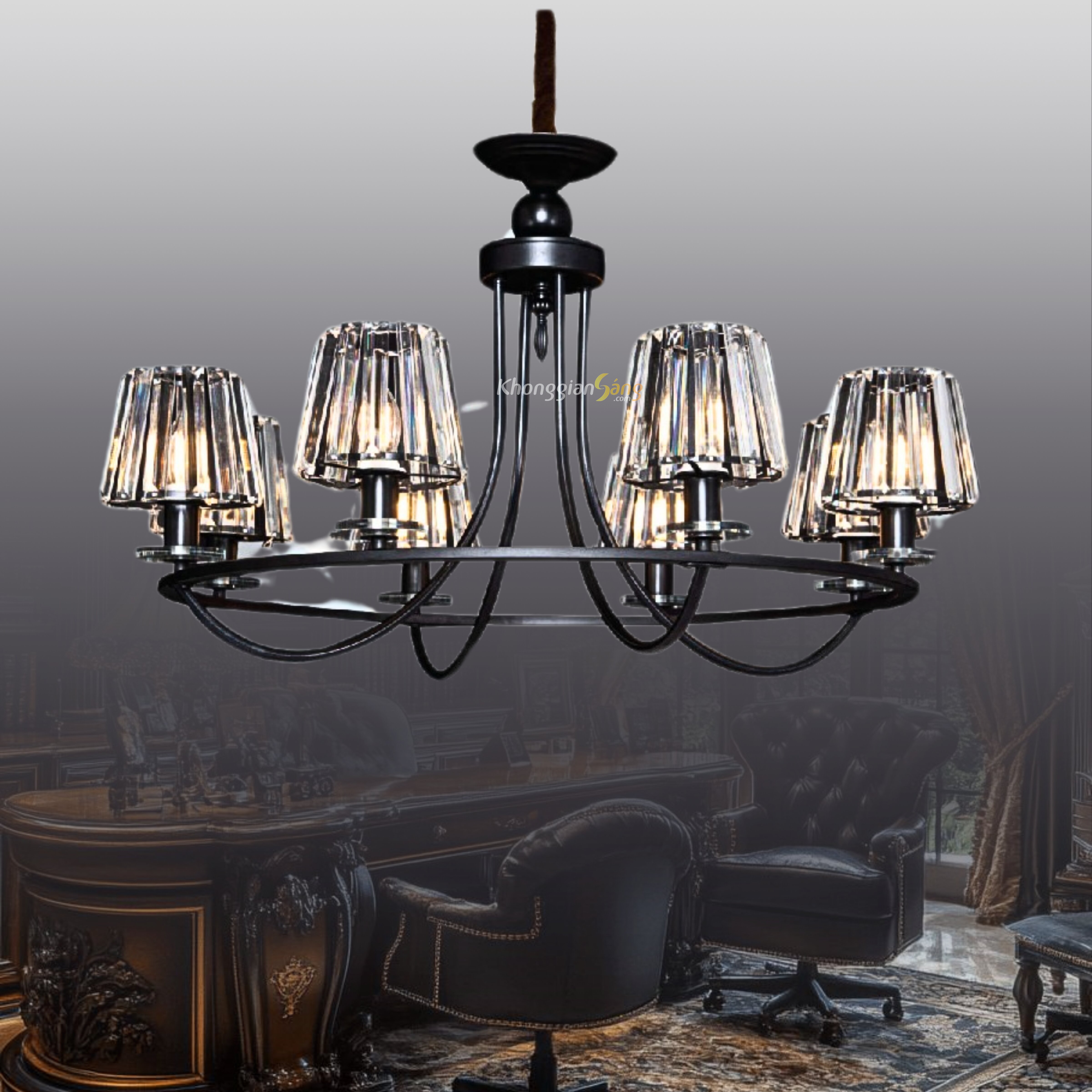 ĐÈN CHÙM CỔ ĐIỂN (D800mm x H800mm) THCN-296