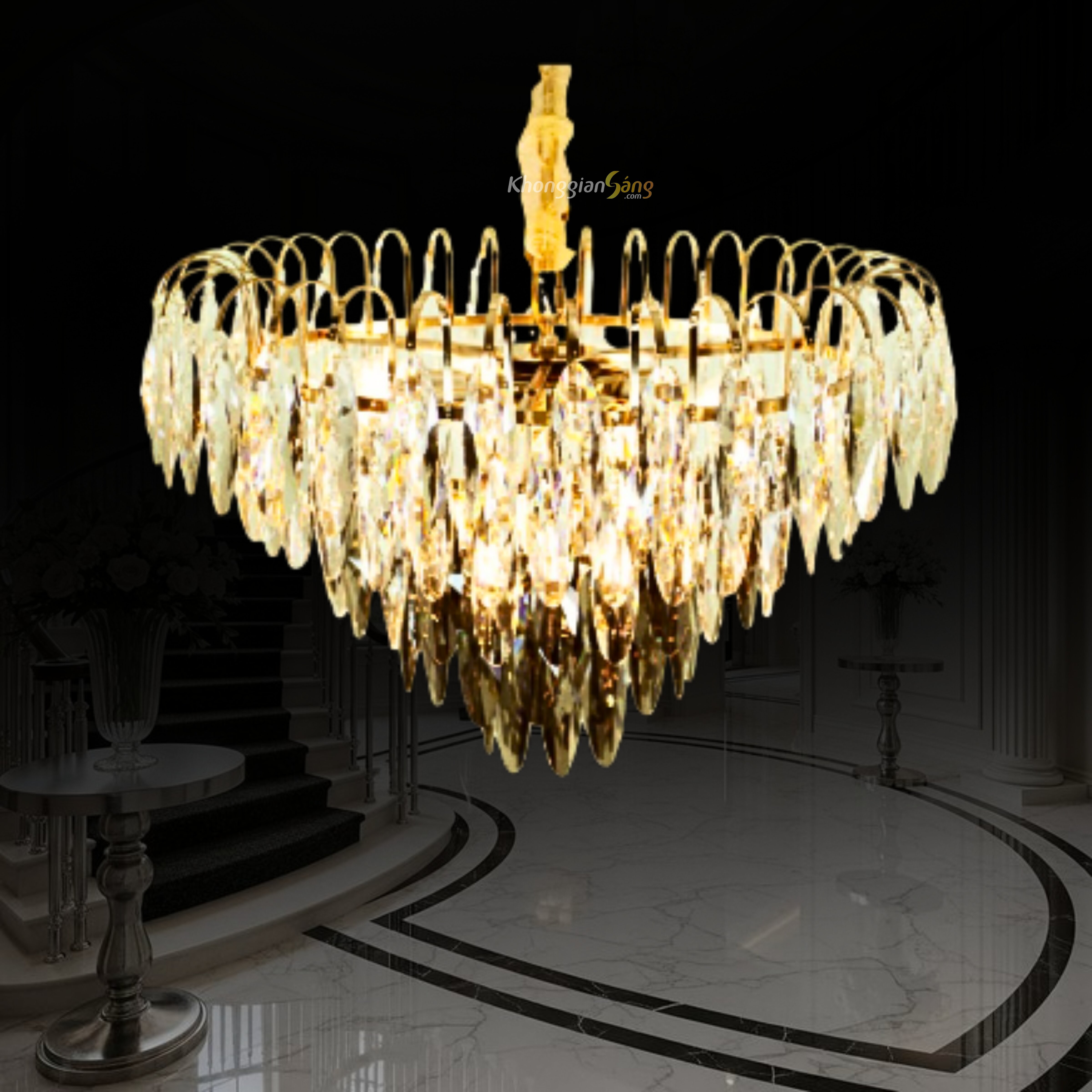 ĐÈN CHÙM PHA LÊ (D600mm x H900mm) TH-8150