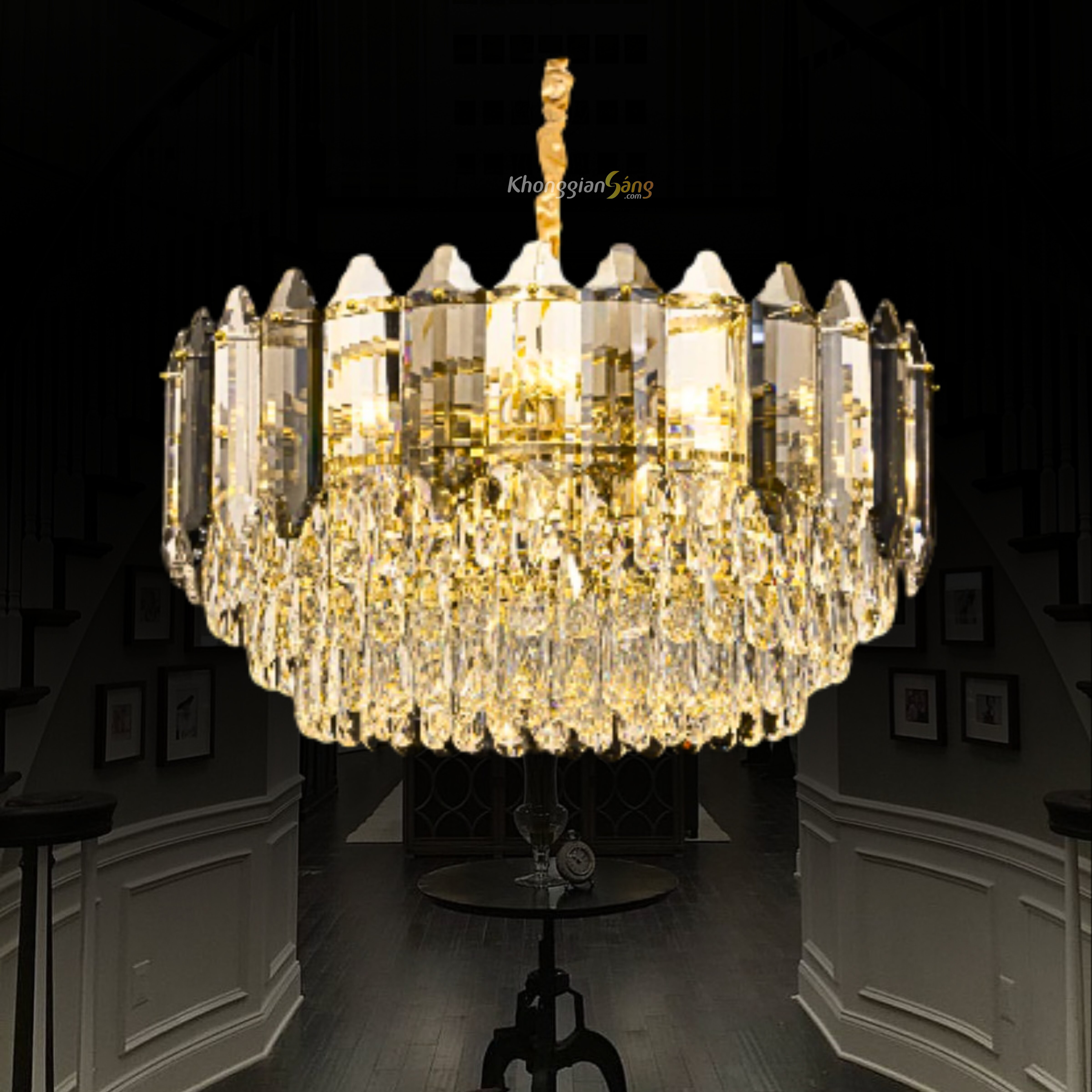 ĐÈN CHÙM PHA LÊ (D600mm x H900mm) TH-8169