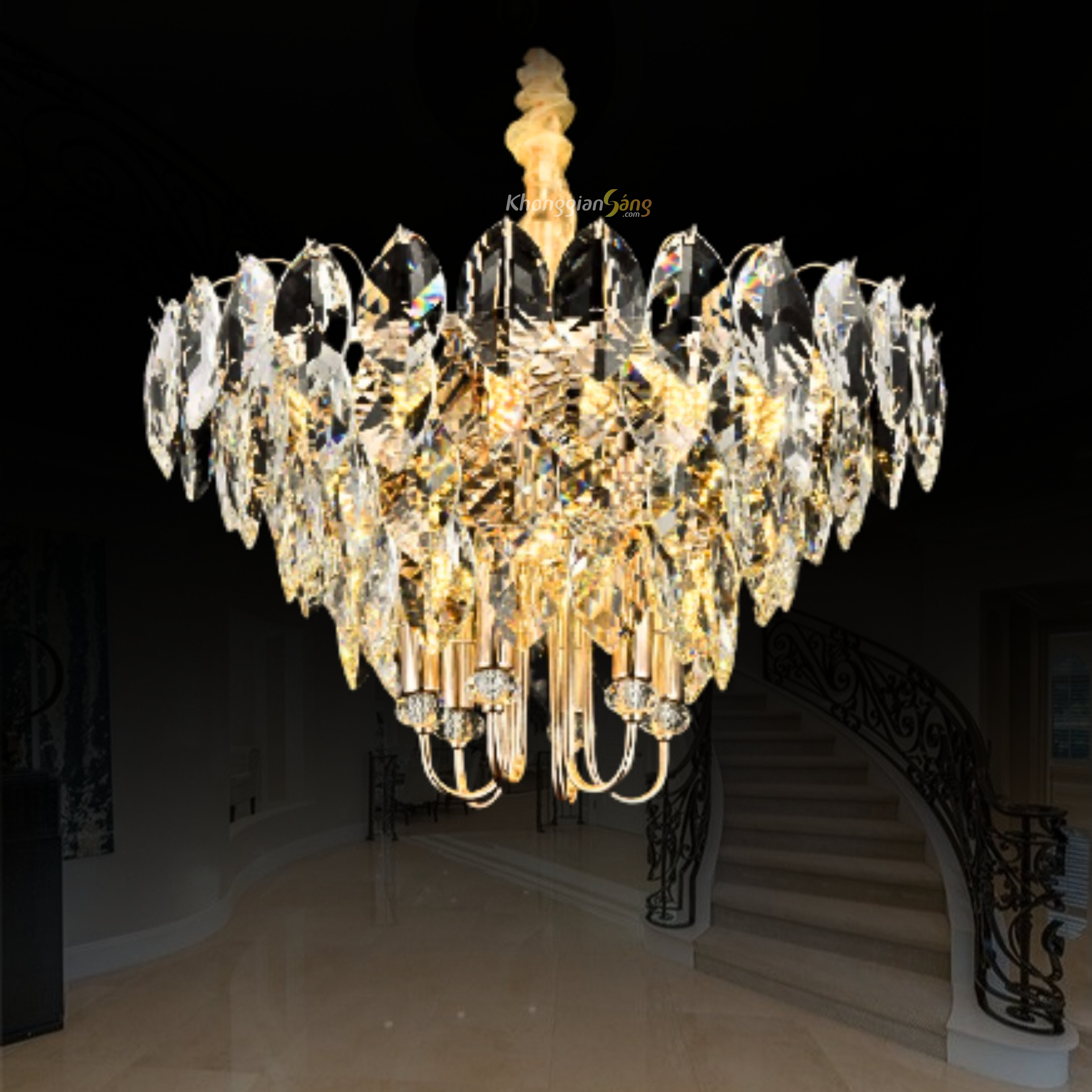 ĐÈN CHÙM PHA LÊ (D600mm x H900mm) TH-8185