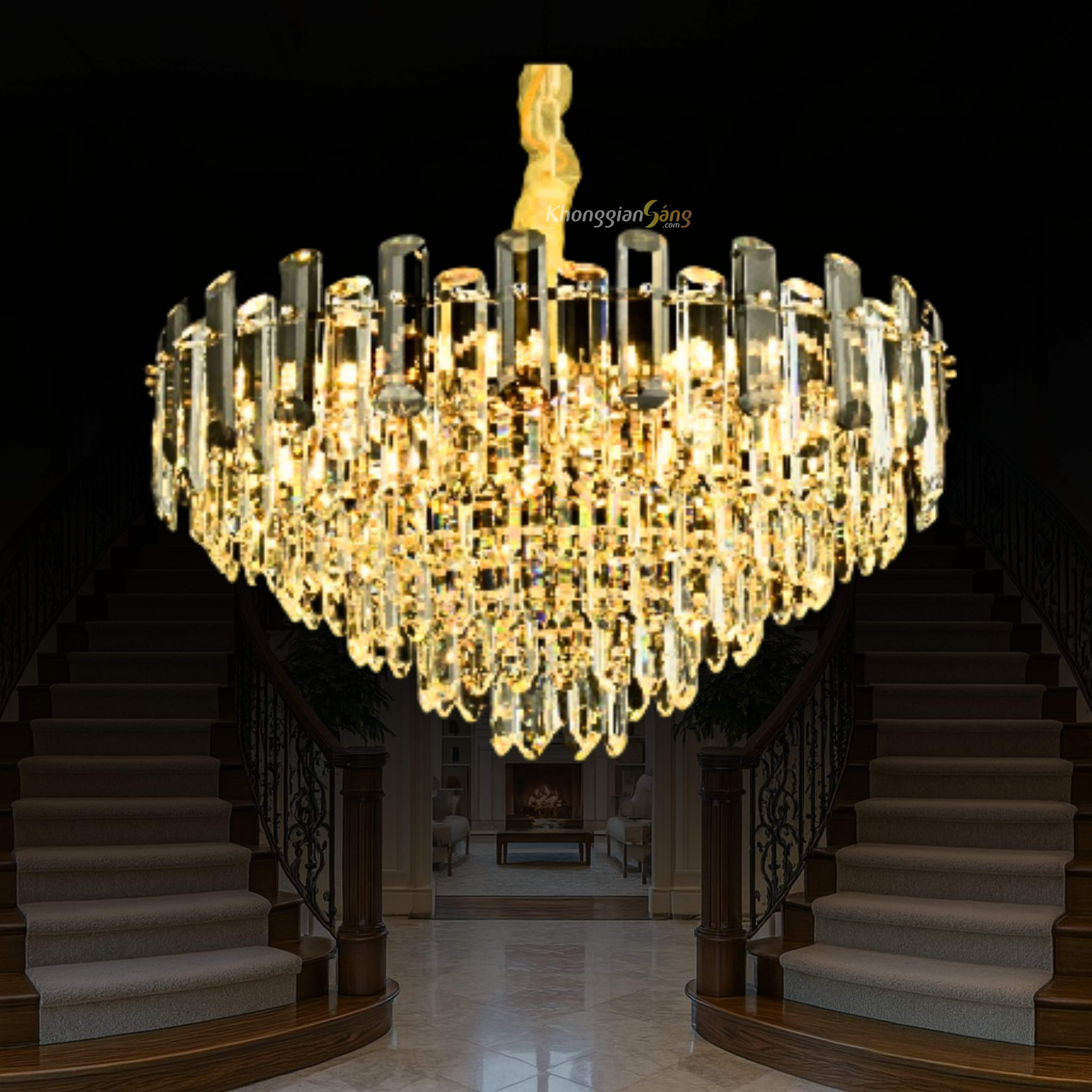 ĐÈN CHÙM PHA LÊ (D600mm x H800mm) TH-8218