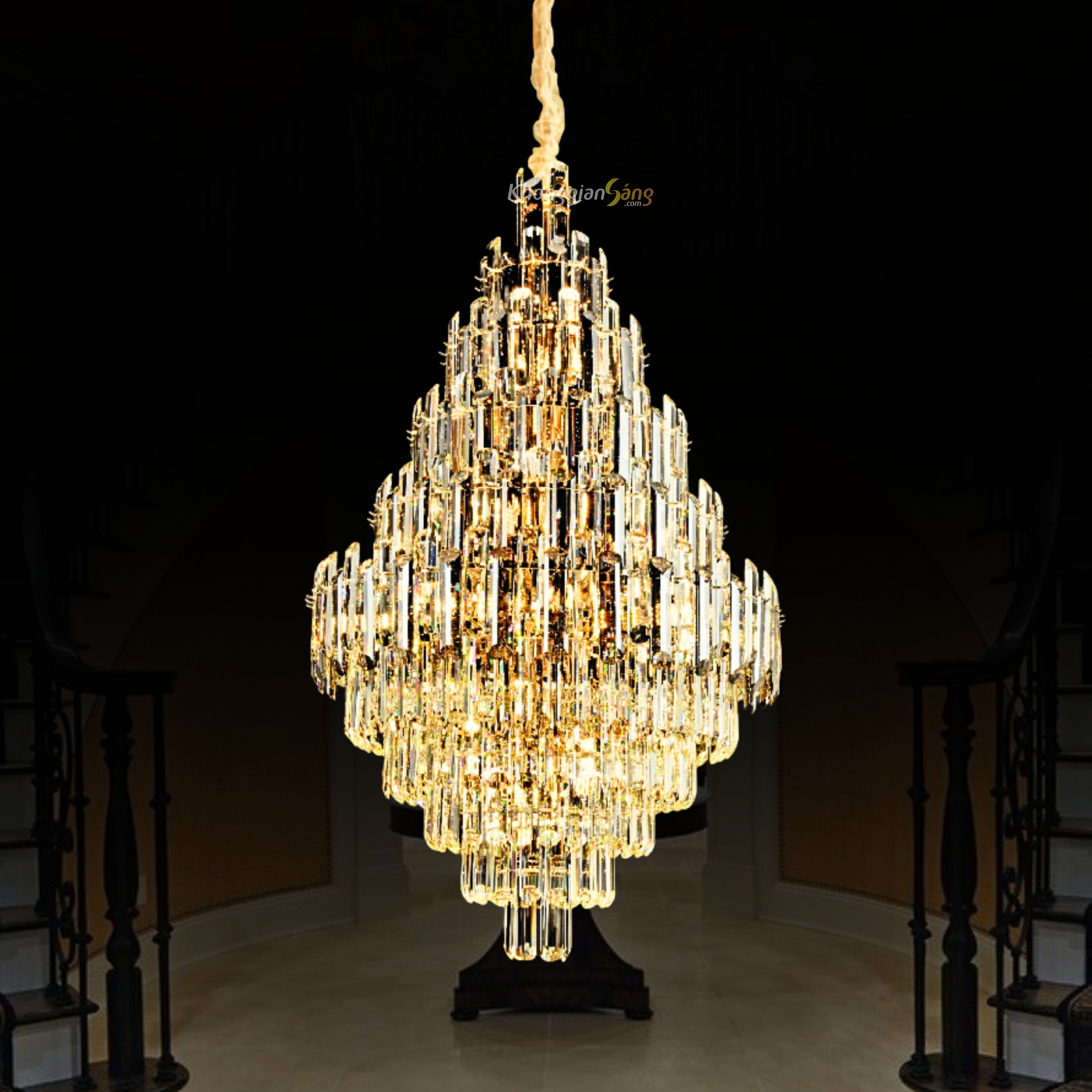 ĐÈN CHÙM PHA LÊ (D800mm x H1500mm) TH-8222