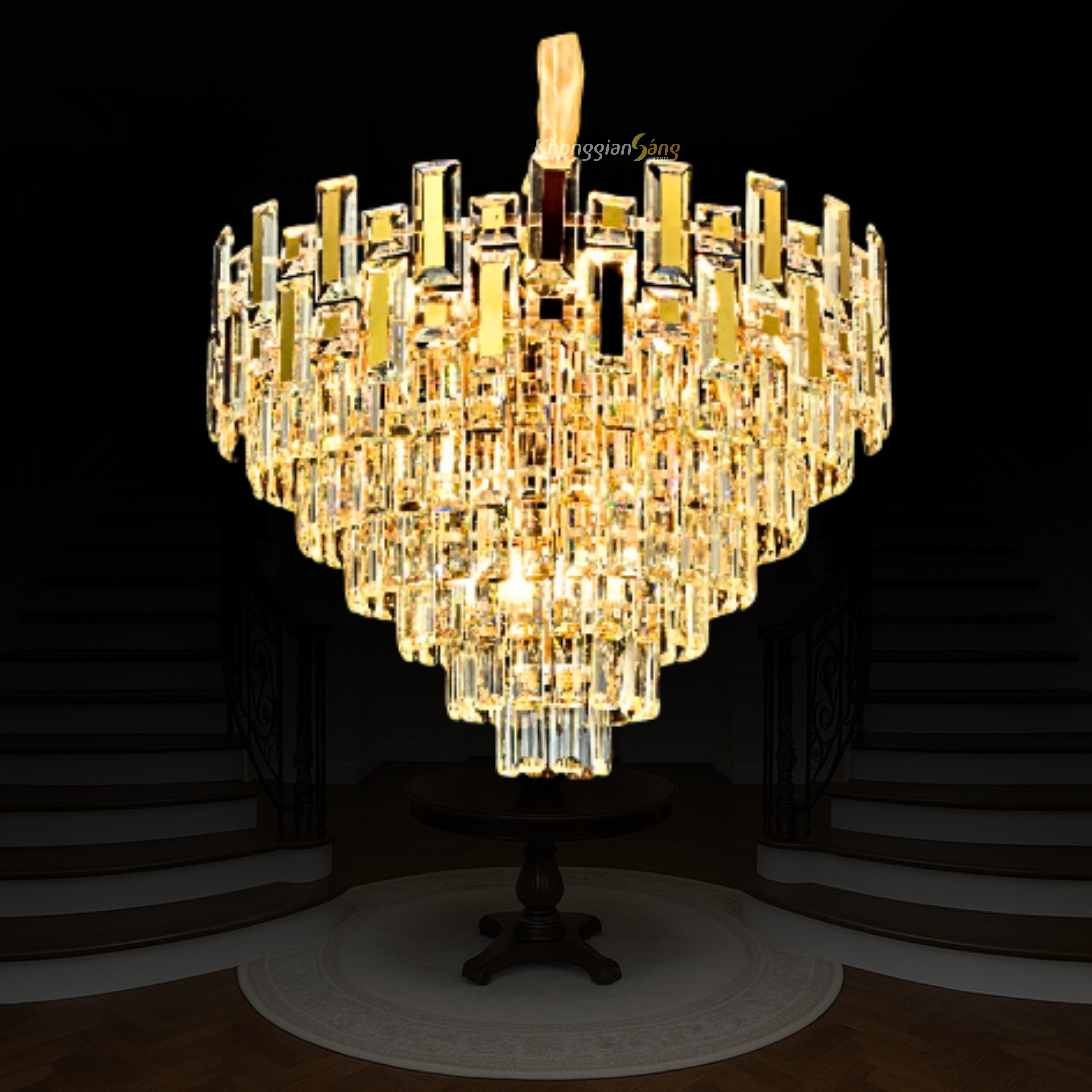 ĐÈN CHÙM PHA LÊ (D600mm x H900mm) TH-8256