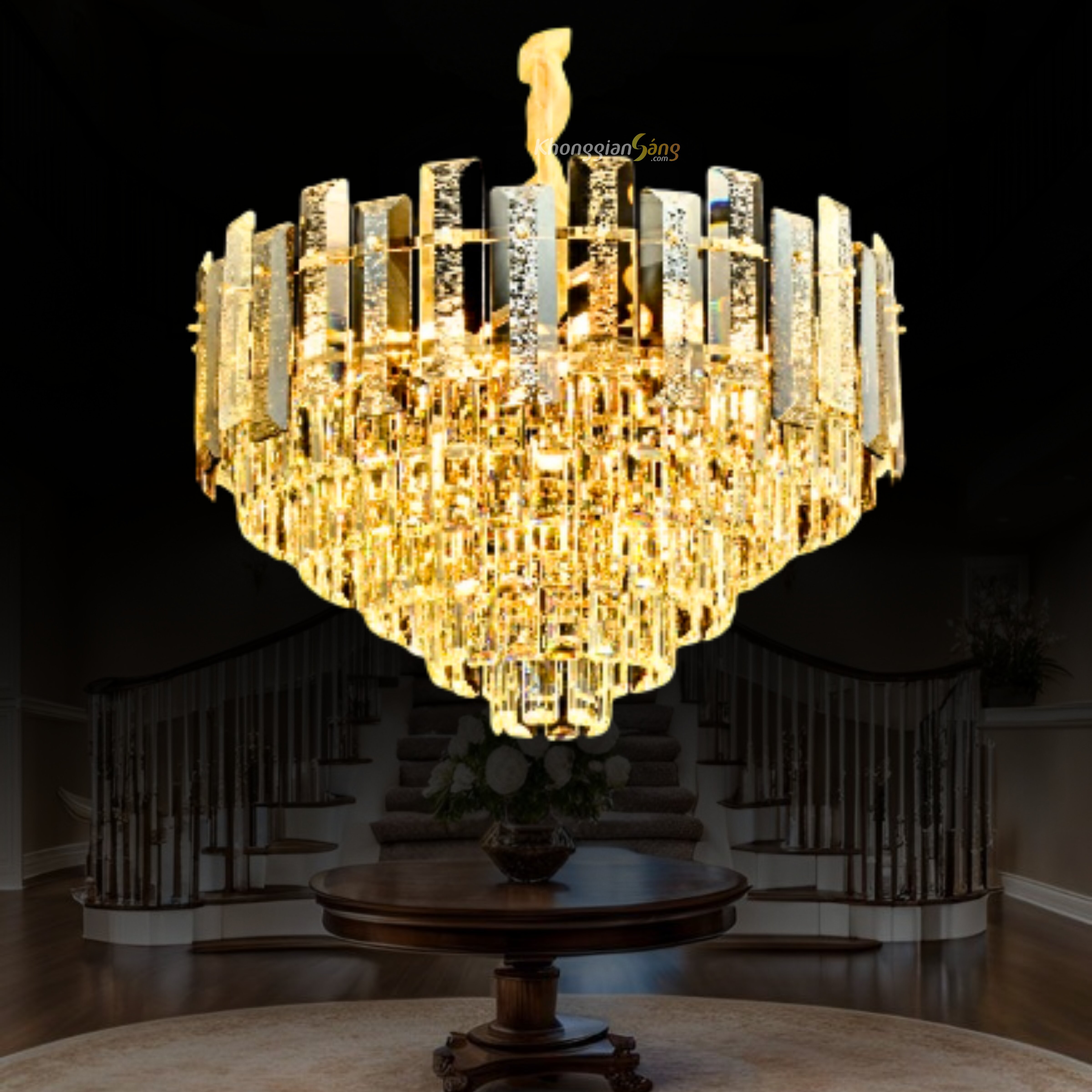 ĐÈN CHÙM PHA LÊ (D600mm x H900mm) TH-8261