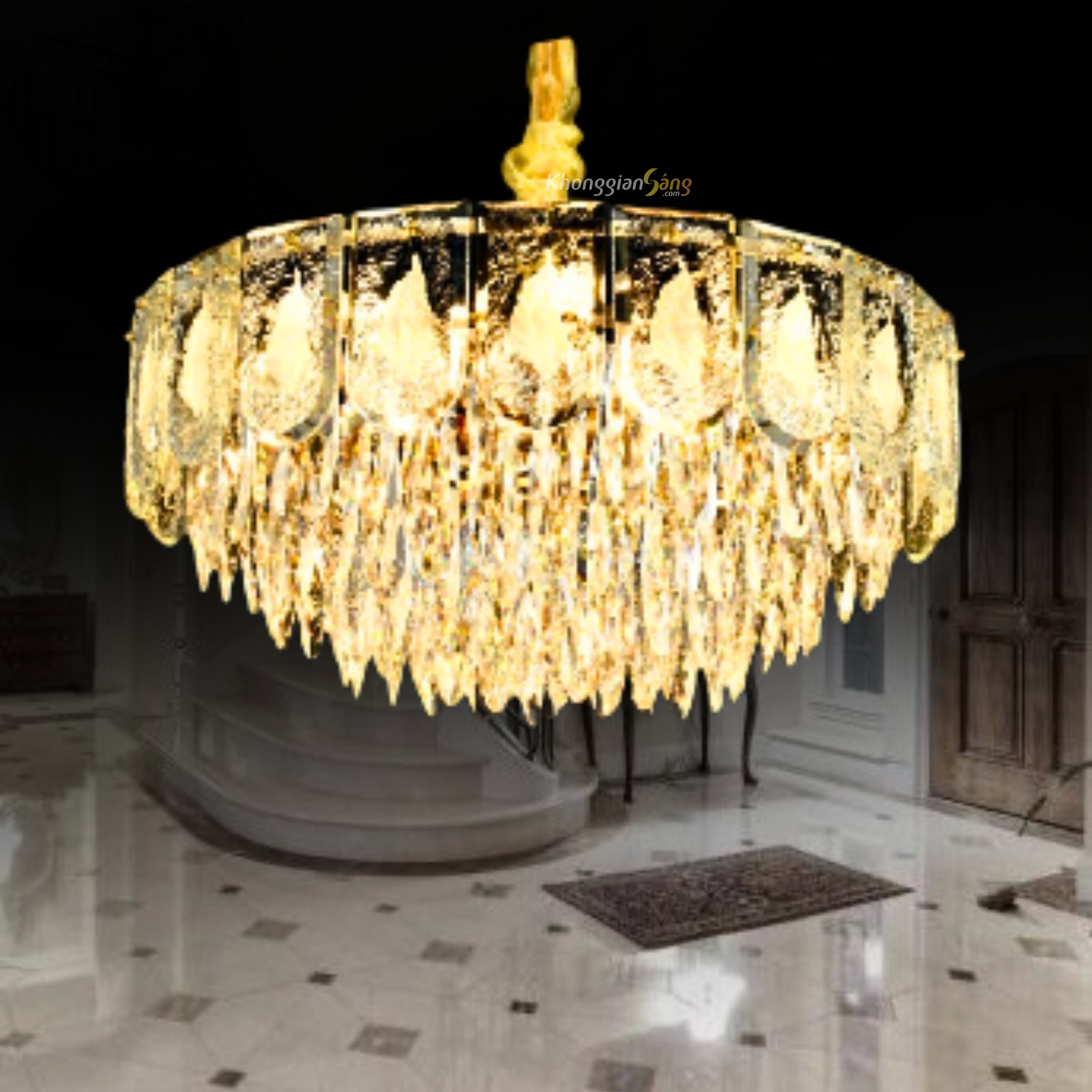 ĐÈN CHÙM PHA LÊ (D600mm x H900mm) TH-8265