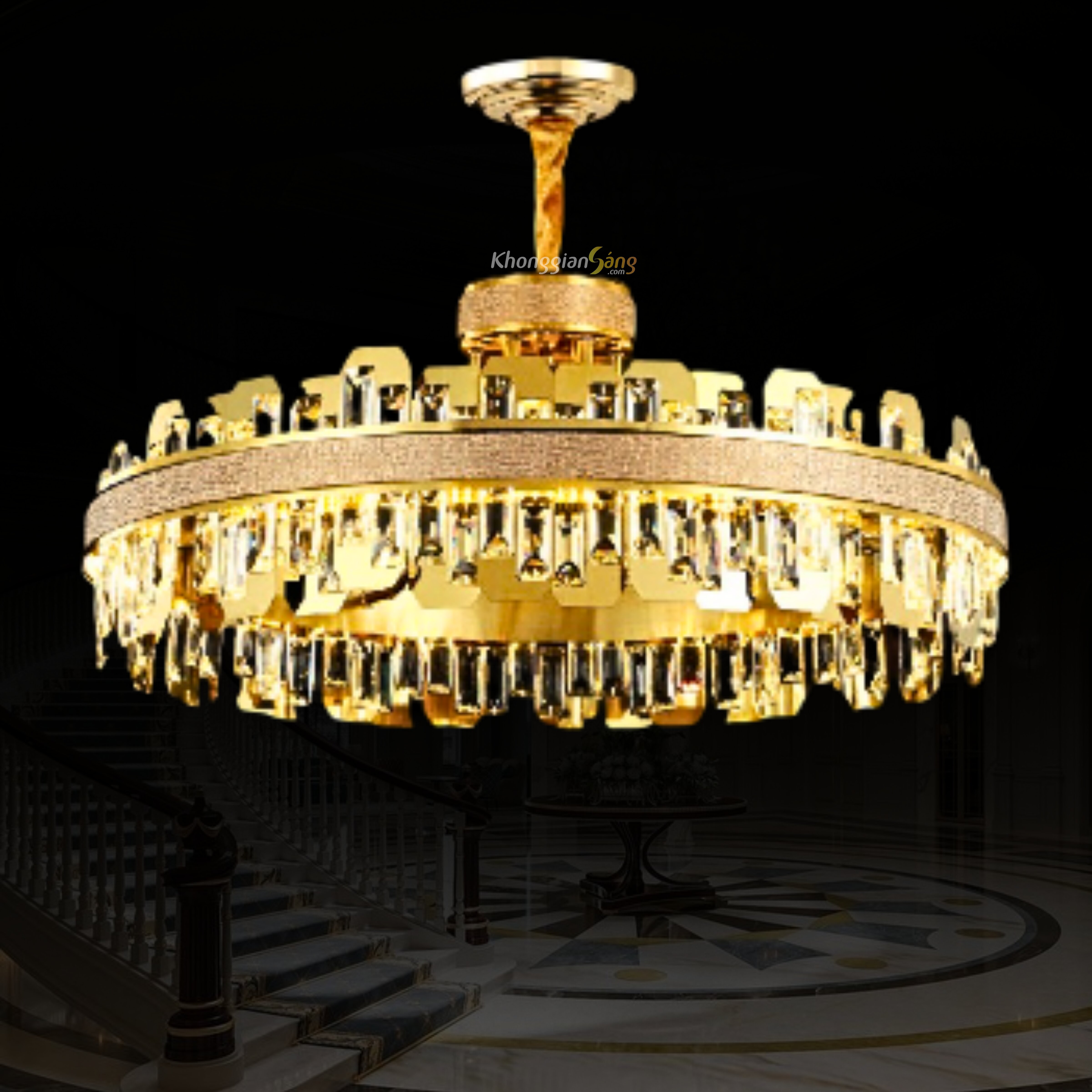 ĐÈN CHÙM PHA LÊ (D550mm x H900mm) TH-8278