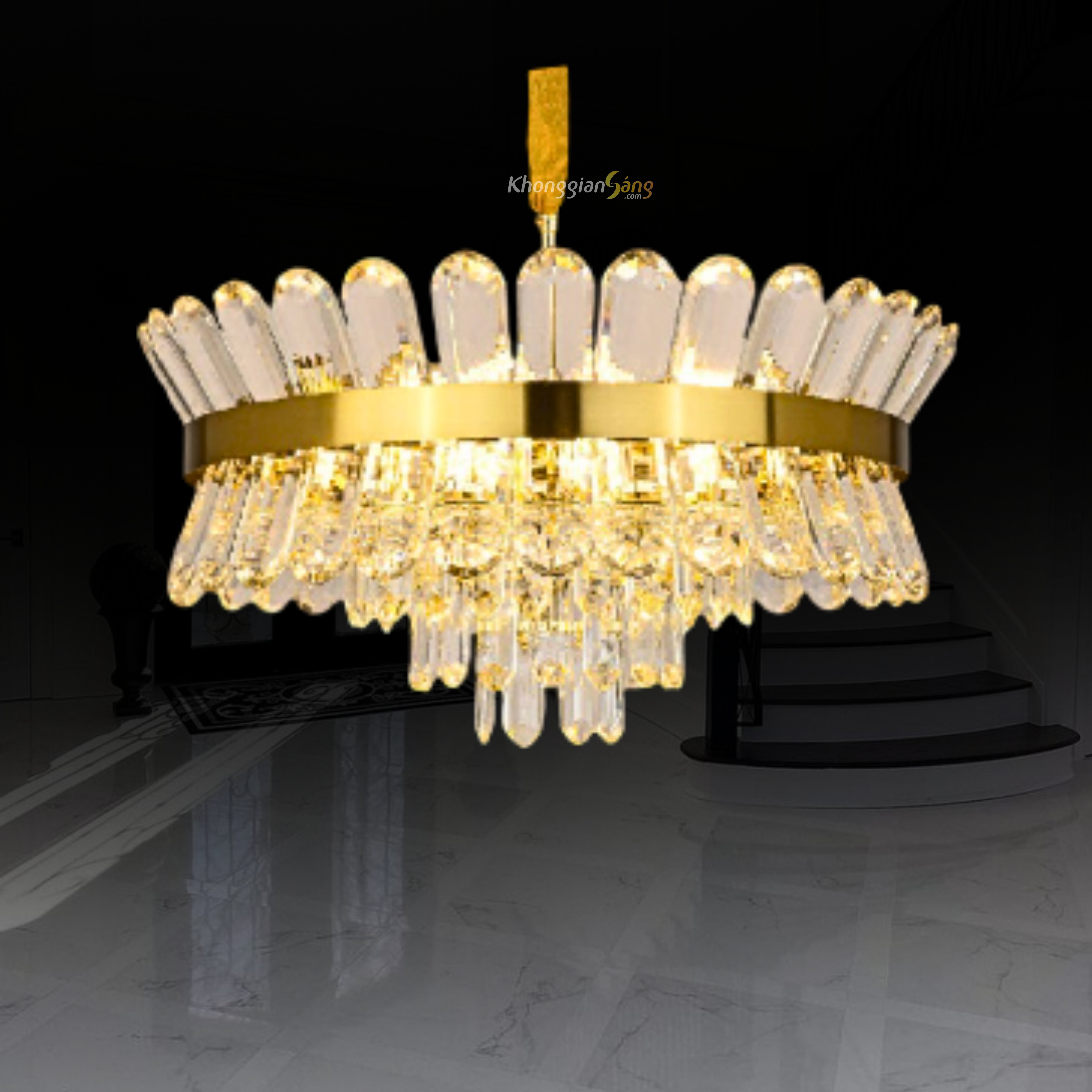 ĐÈN CHÙM PHA LÊ (D600mm x H900mm) TH-8345