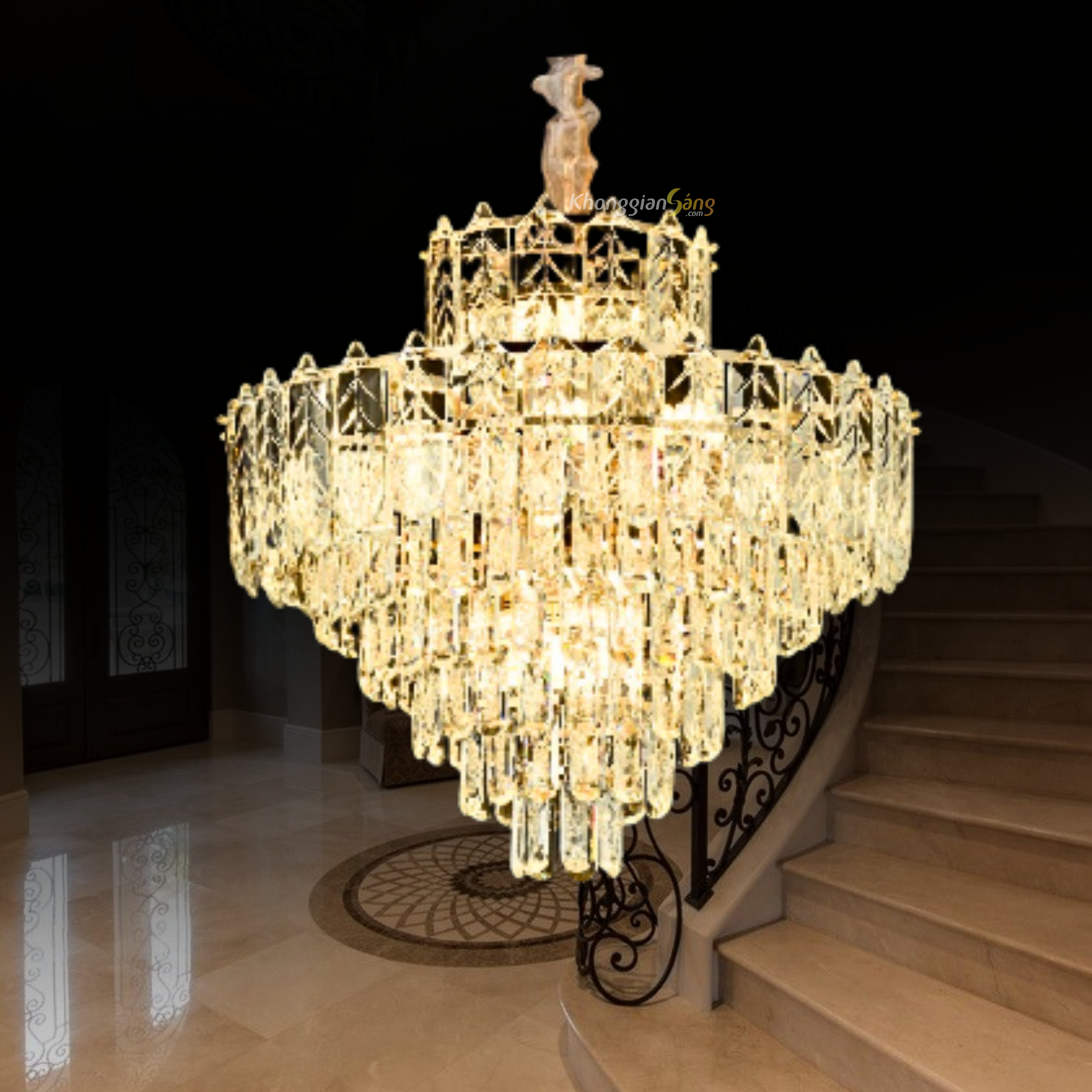 ĐÈN CHÙM PHA LÊ (D600mm x H900mm) TH-8405