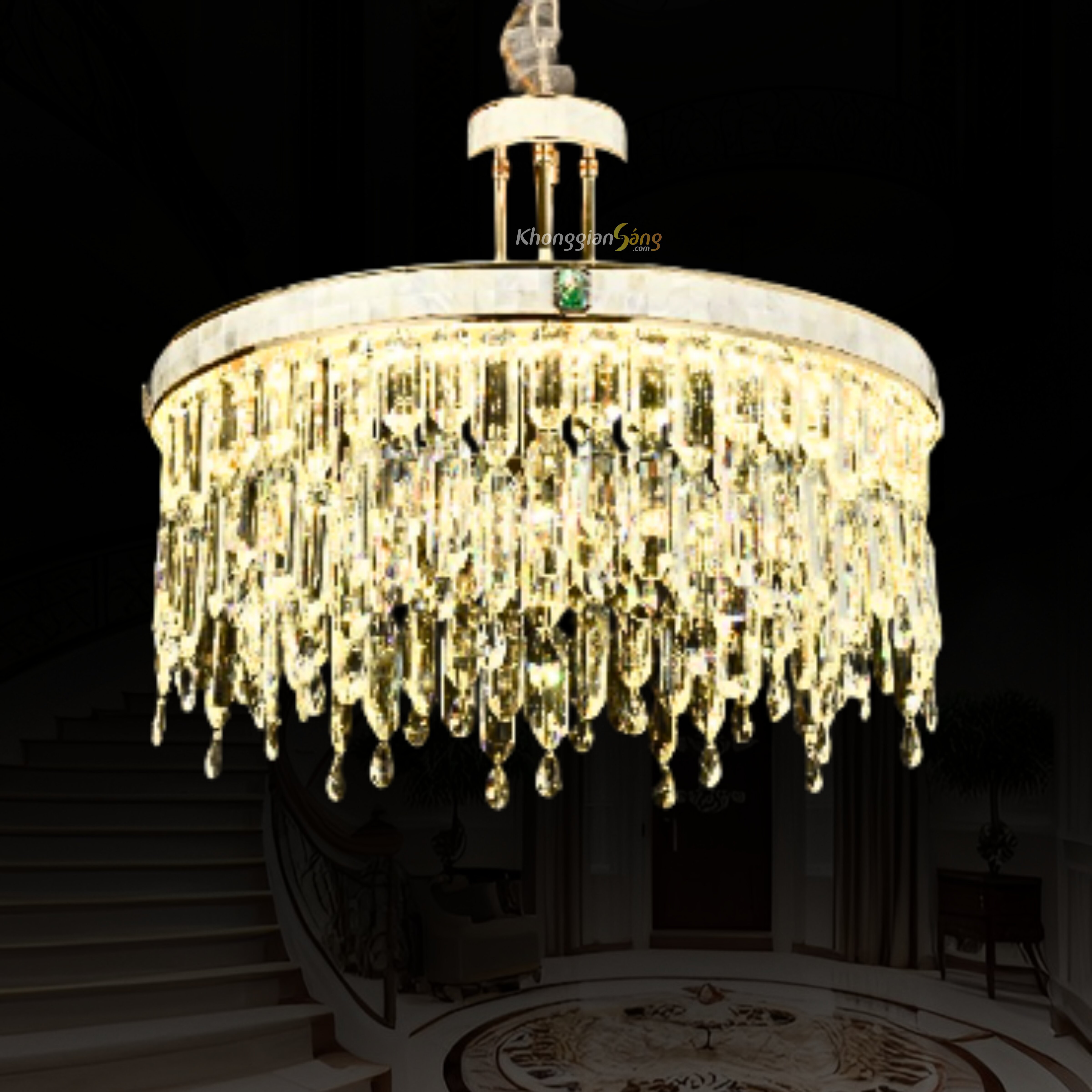 ĐÈN CHÙM PHA LÊ (D600mm x H1000mm) TH-8422