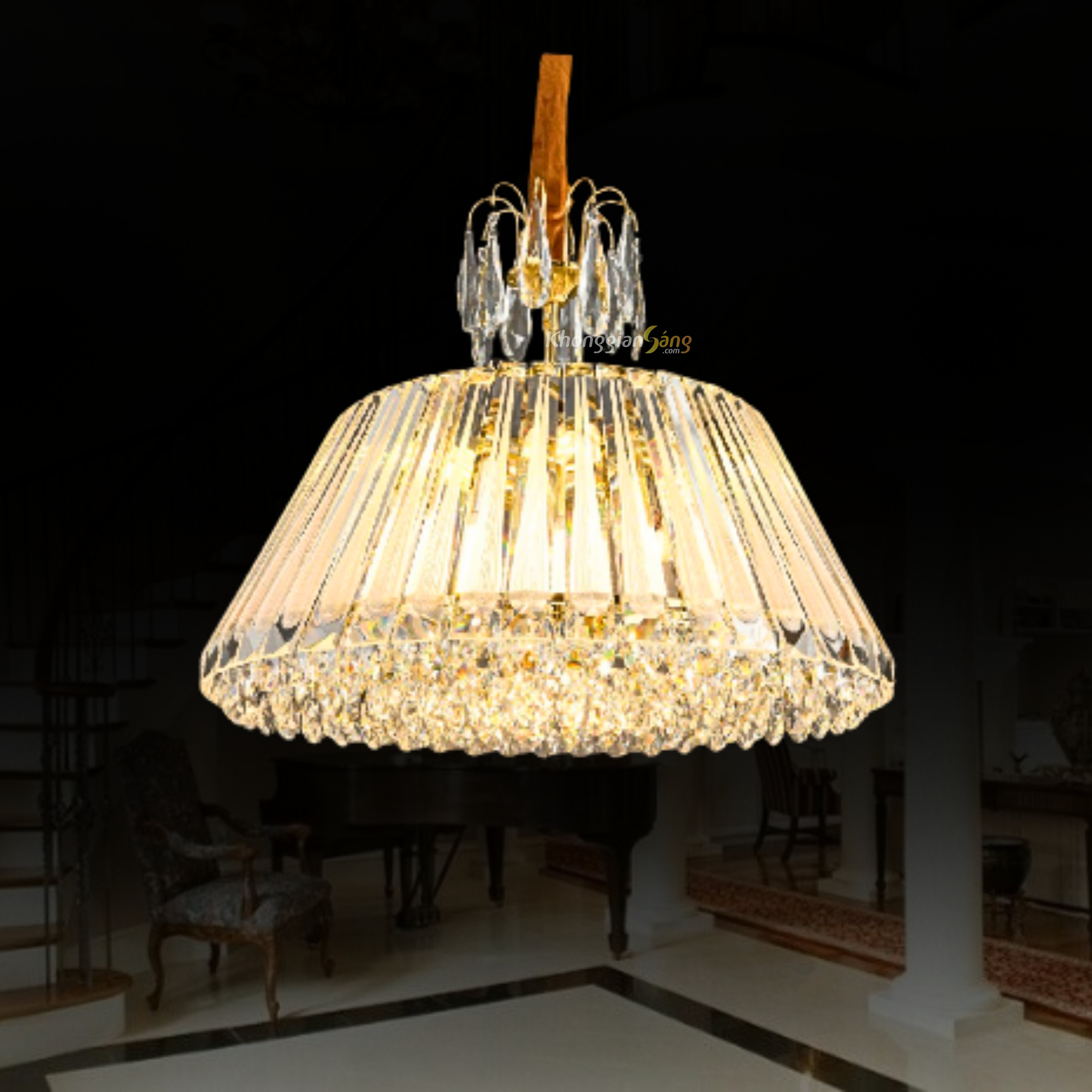 ĐÈN CHÙM PHA LÊ (D600mm x H900mm) TH-8430