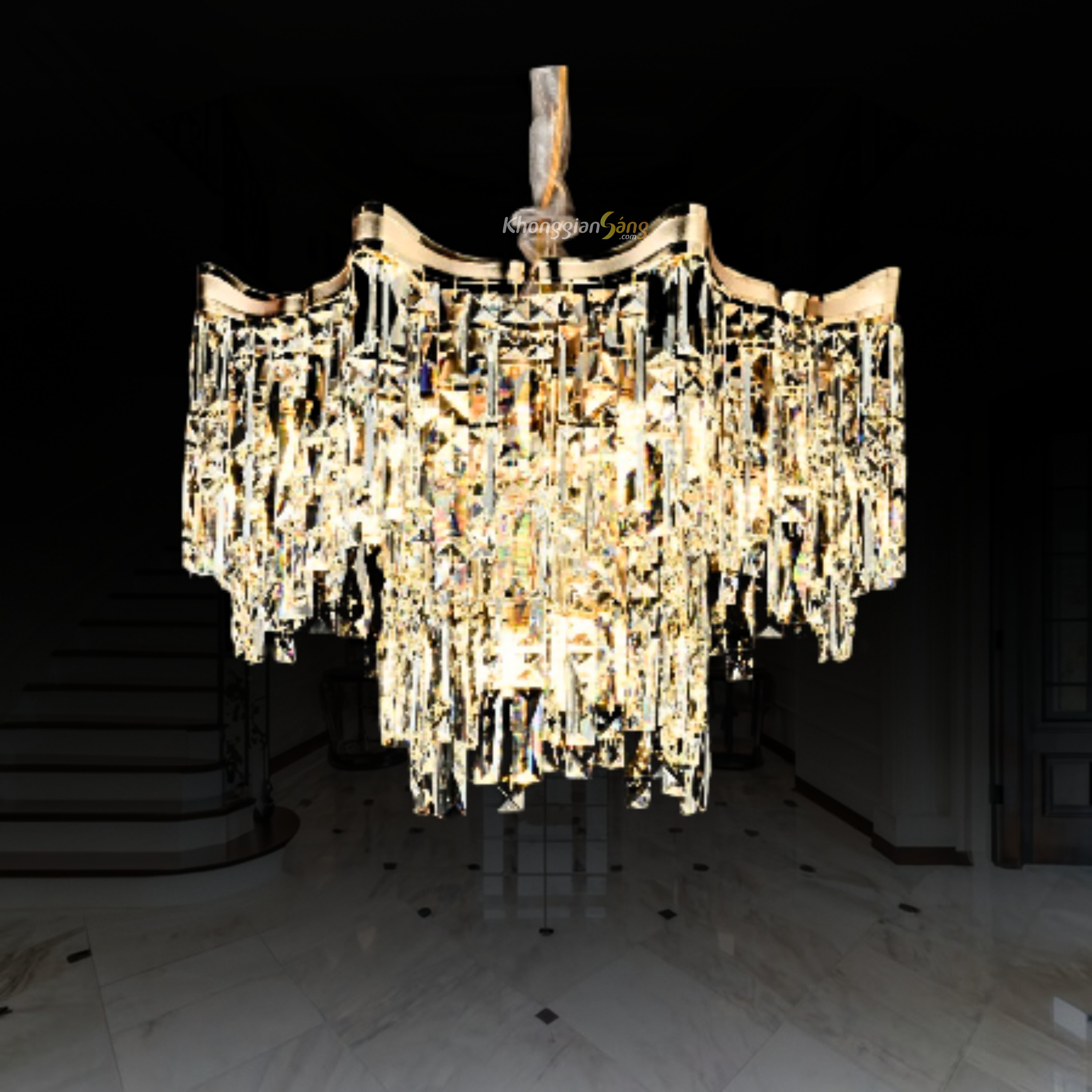 ĐÈN CHÙM PHA LÊ (D600mm x H900mm) TH-8488