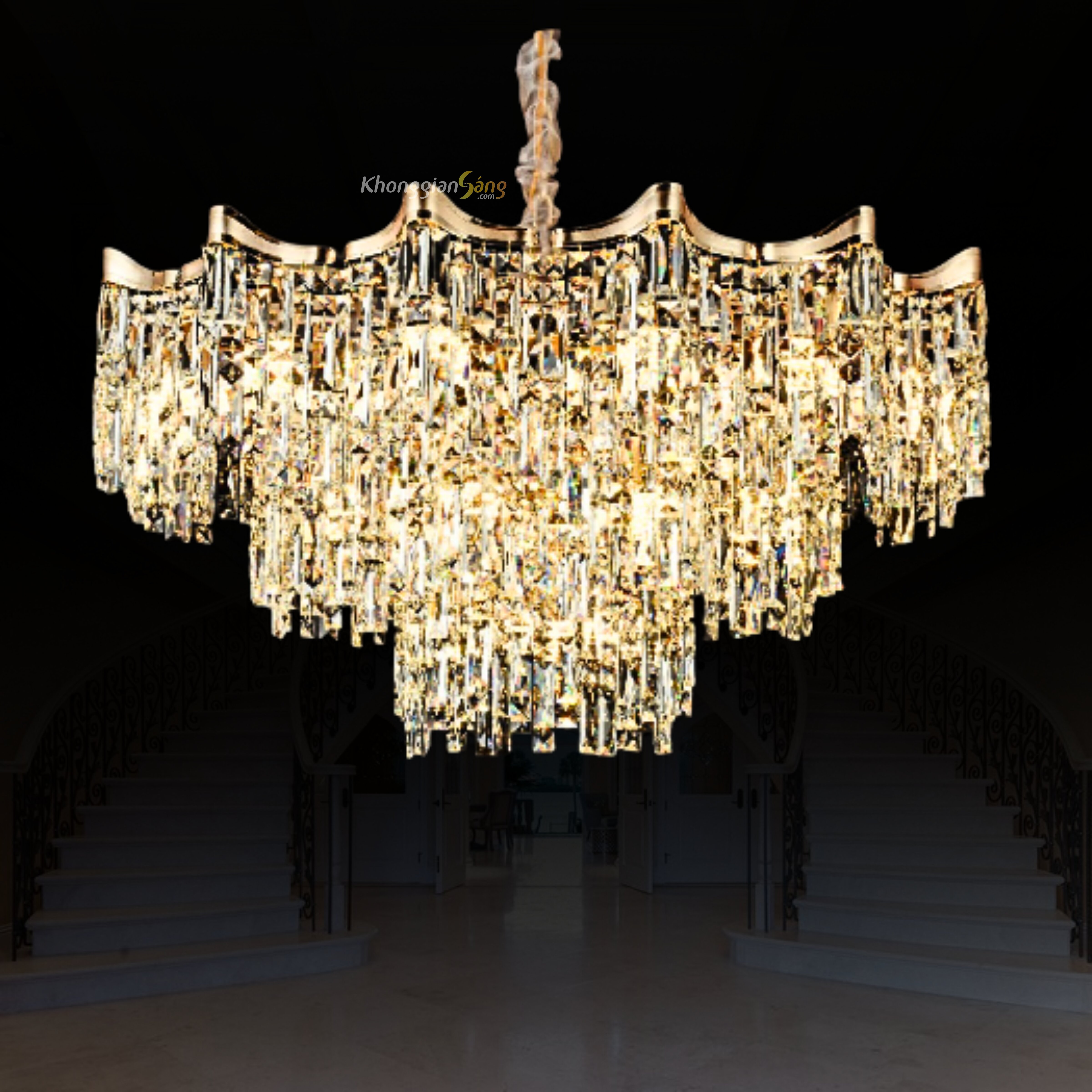 ĐÈN CHÙM PHA LÊ (D1000mm x H1000mm) TH-8490