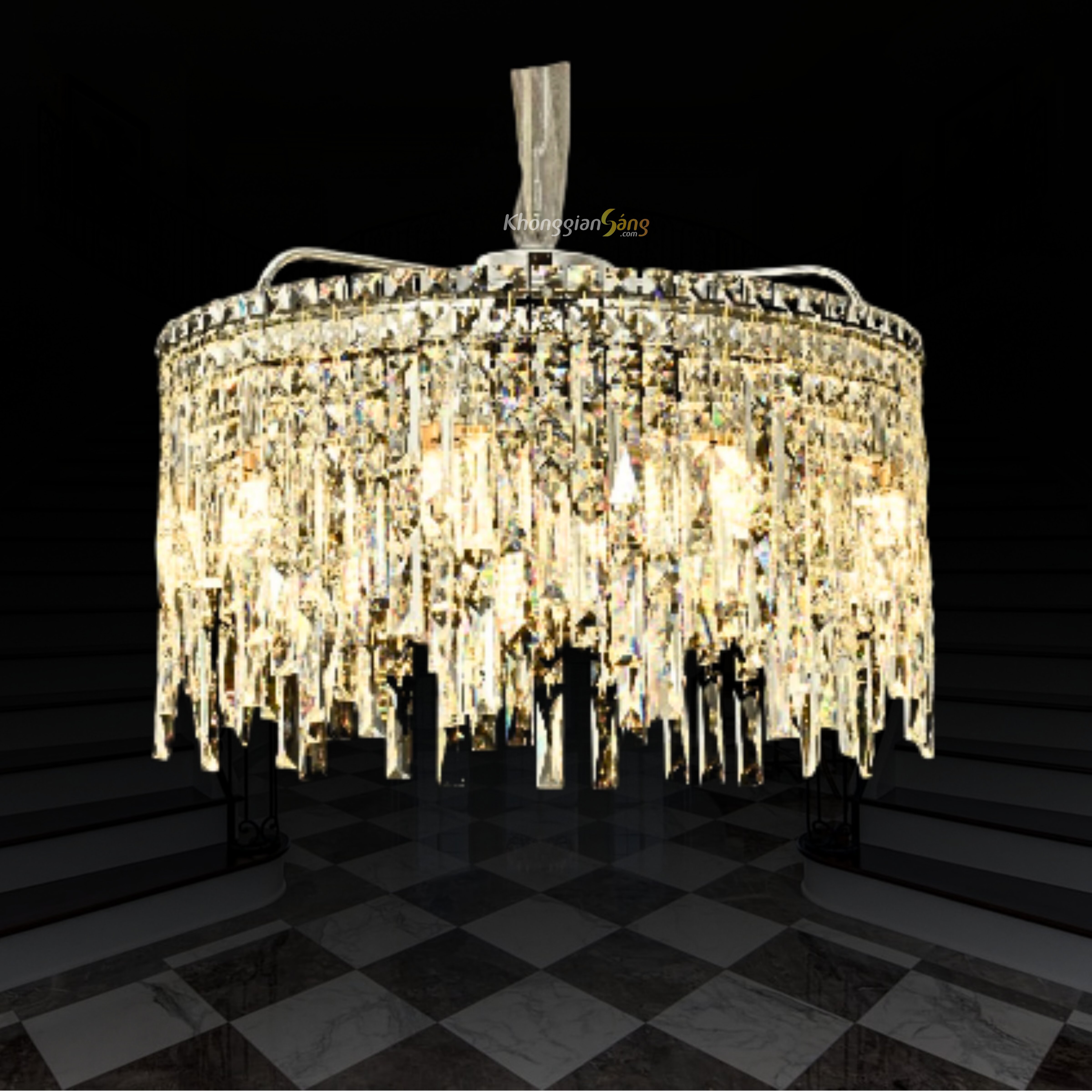 ĐÈN CHÙM PHA LÊ (D600mm x H900mm) TH-8500