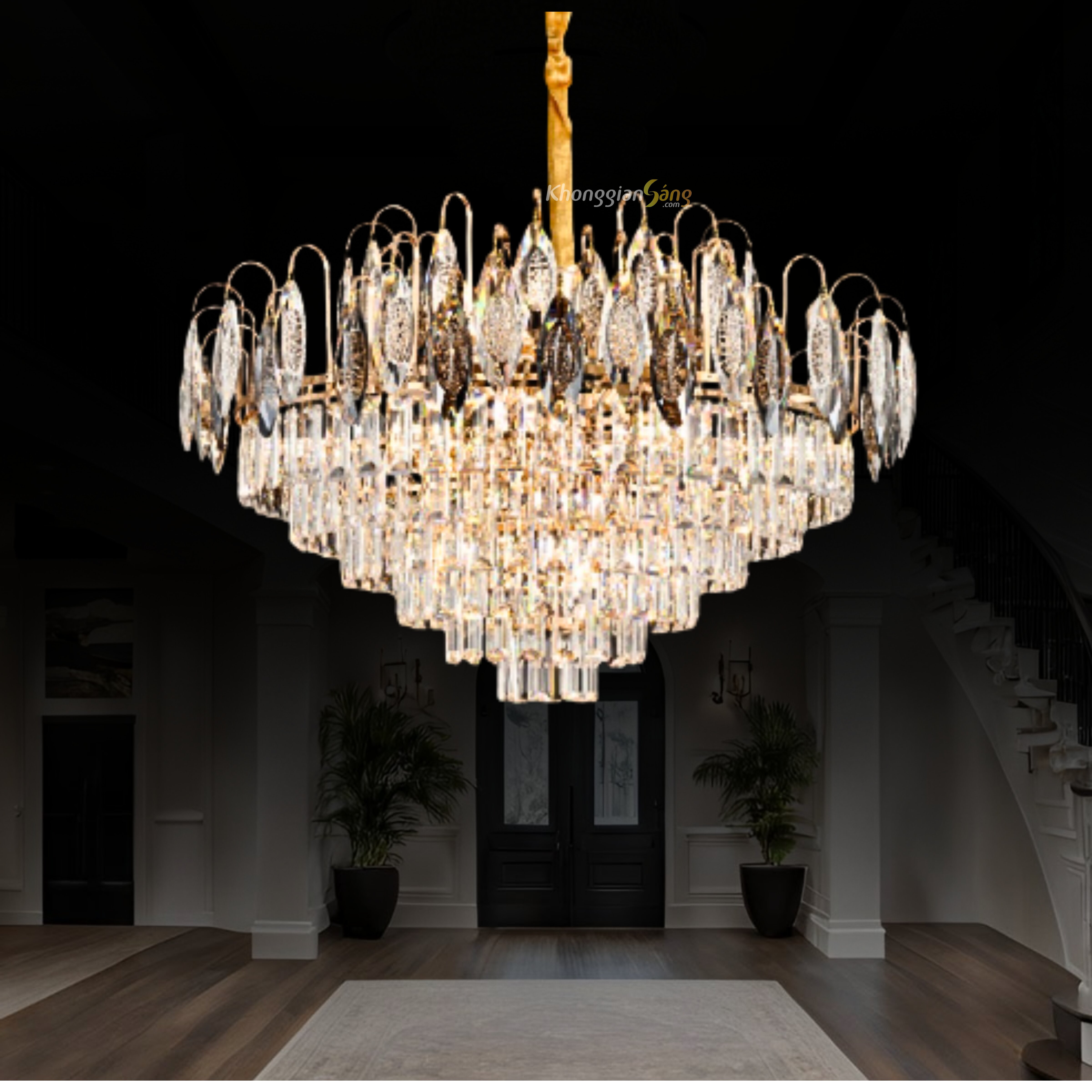 ĐÈN CHÙM PHA LÊ (D760mm x H900mm) TH-8553