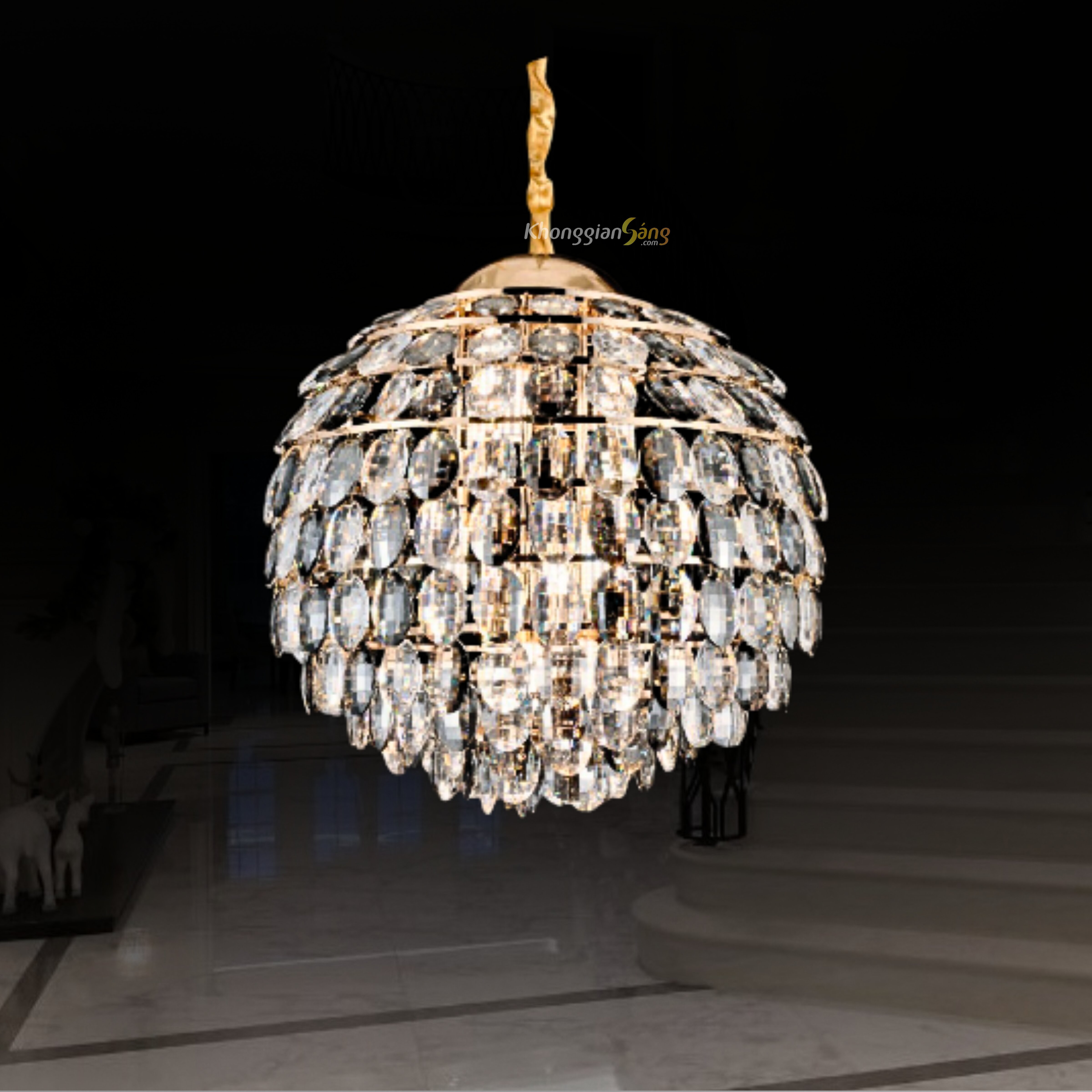 ĐÈN CHÙM PHA LÊ (D500mm x H900mm) TH-8560