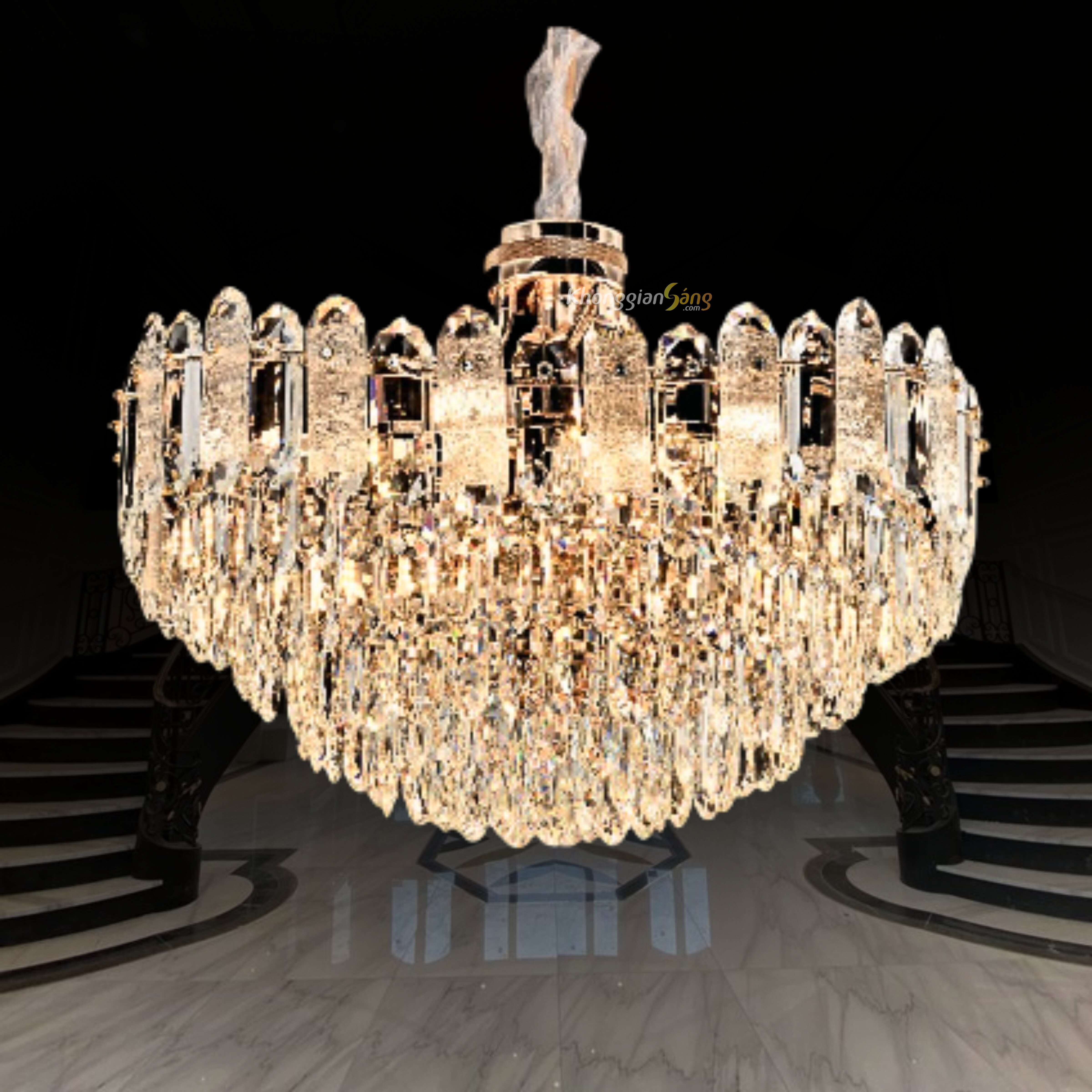 ĐÈN CHÙM PHA LÊ (D600mm x H450mm) TH-8626