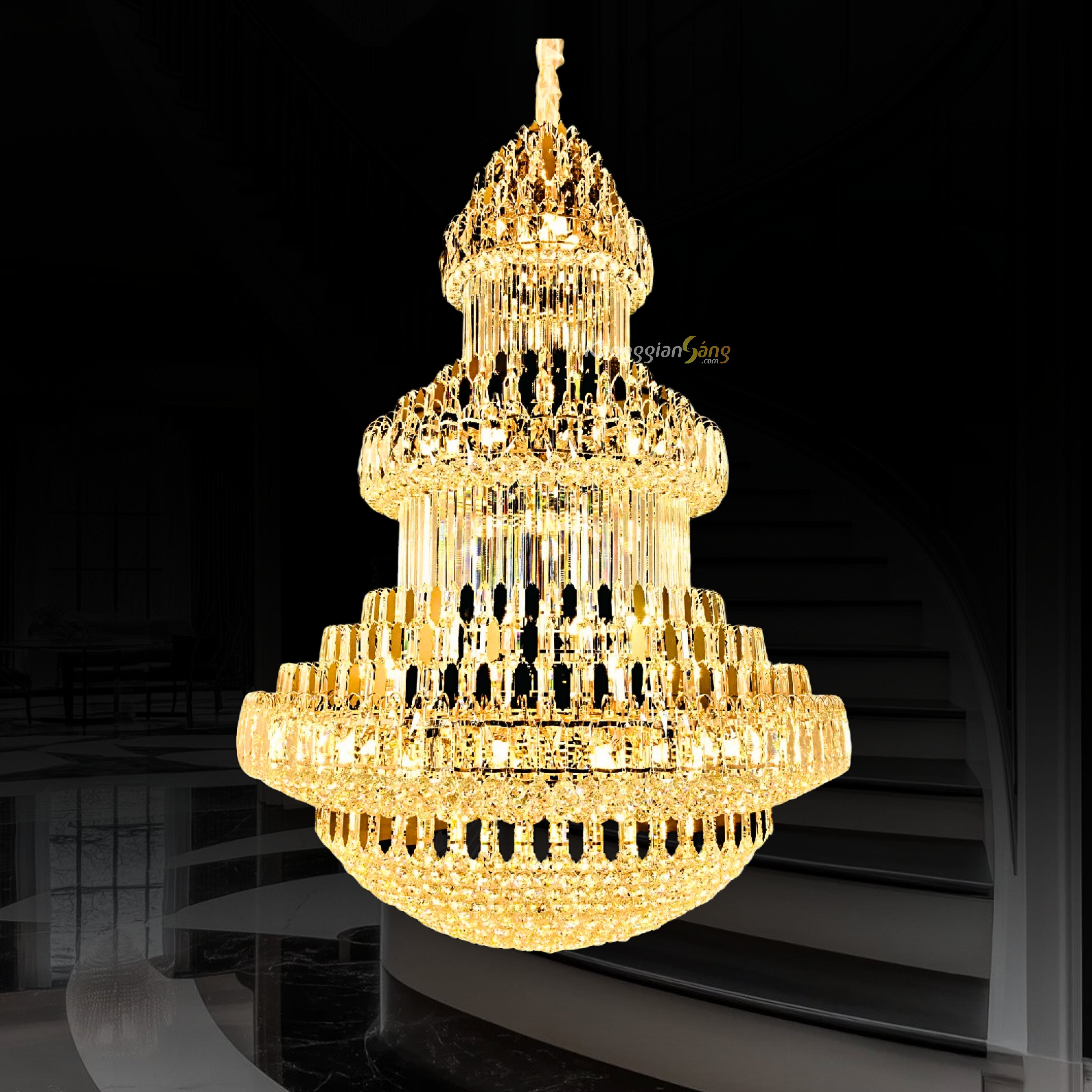 ĐÈN CHÙM PHA LÊ (D1500mm x H2200mm) CNQT-180