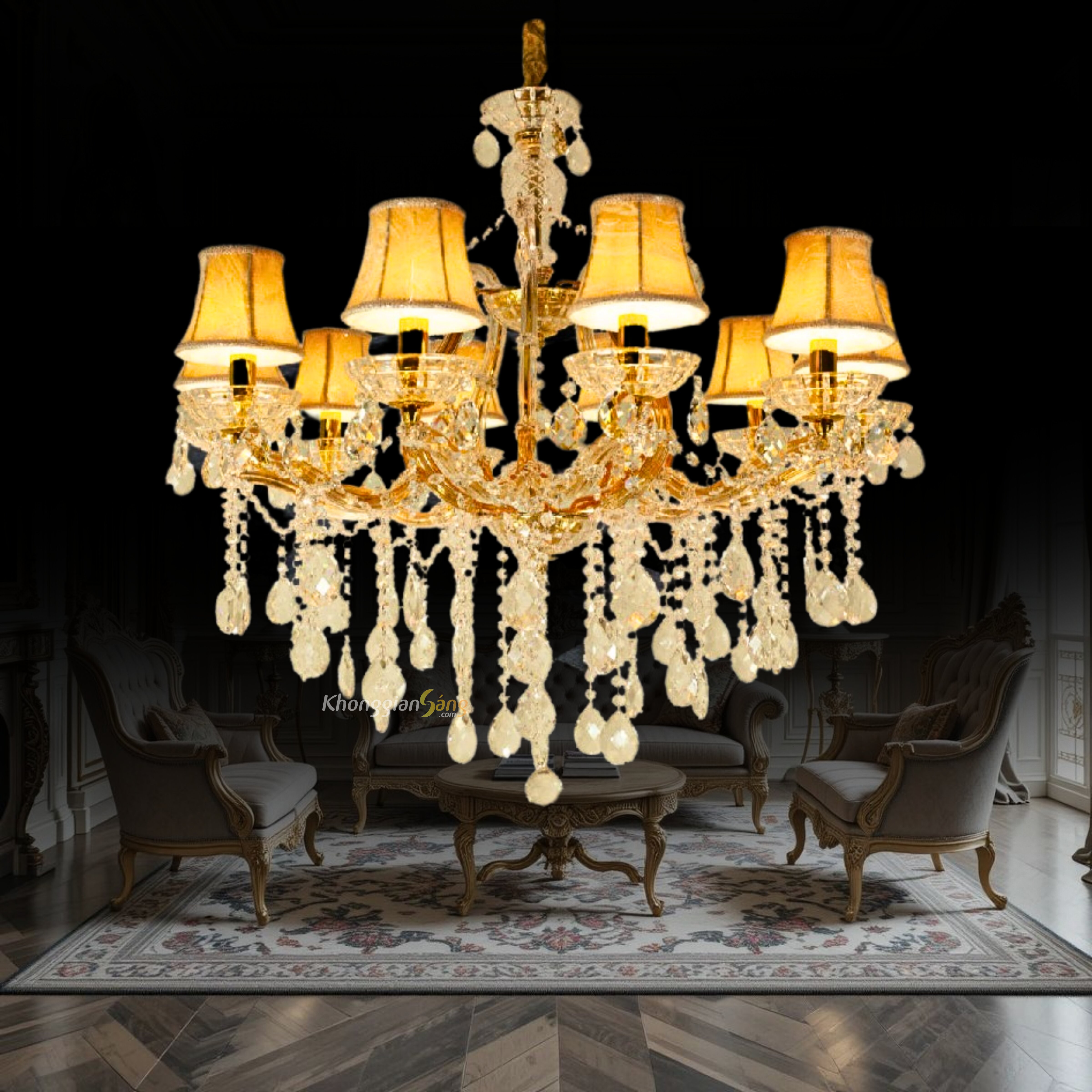 ĐÈN CHÙM NẾN (D750mm x H900mm) CNQT-214