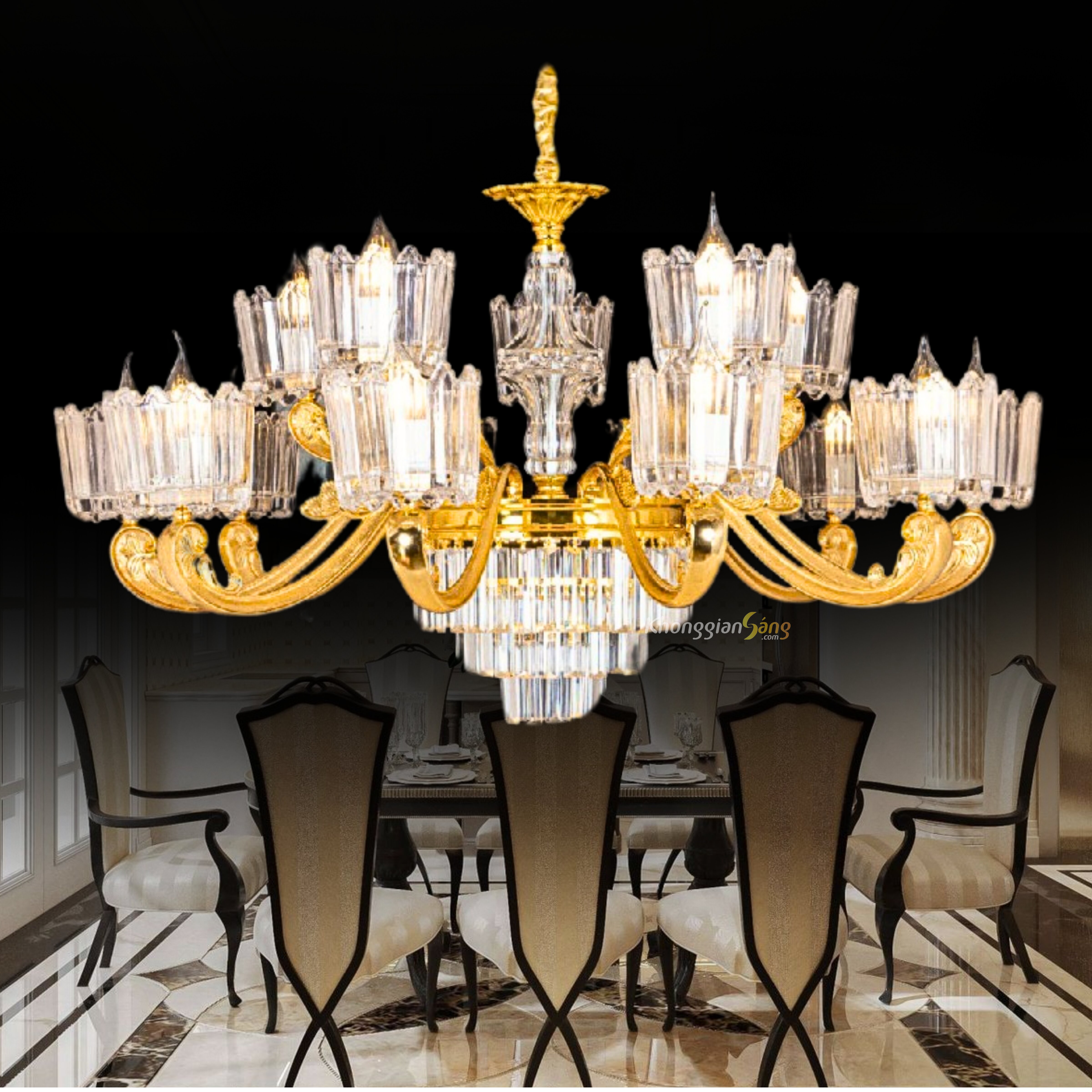 ĐÈN CHÙM NẾN (D800mm x H1000mm) CNQT-286