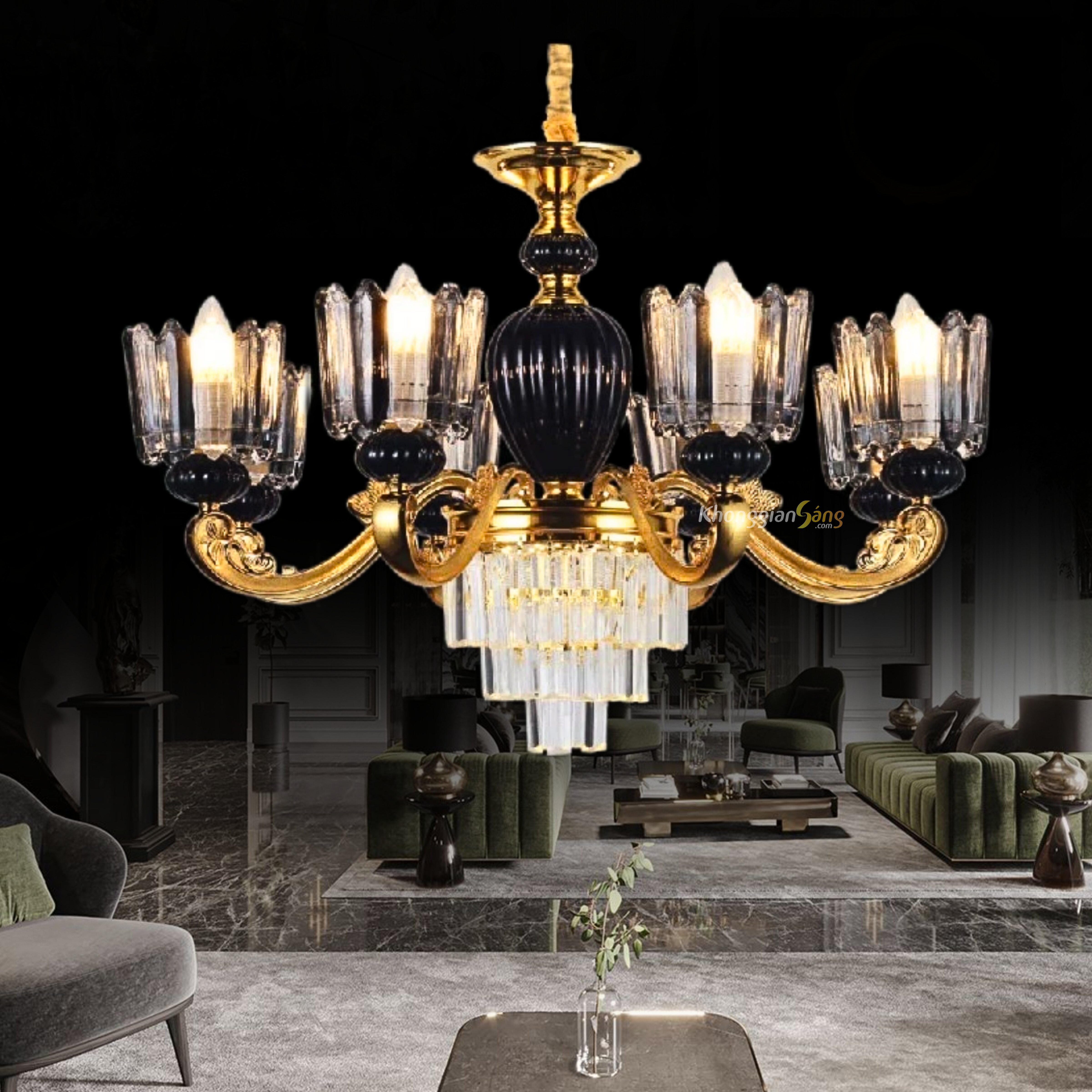 ĐÈN CHÙM NẾN (D750mm x H700mm) CNQT-324