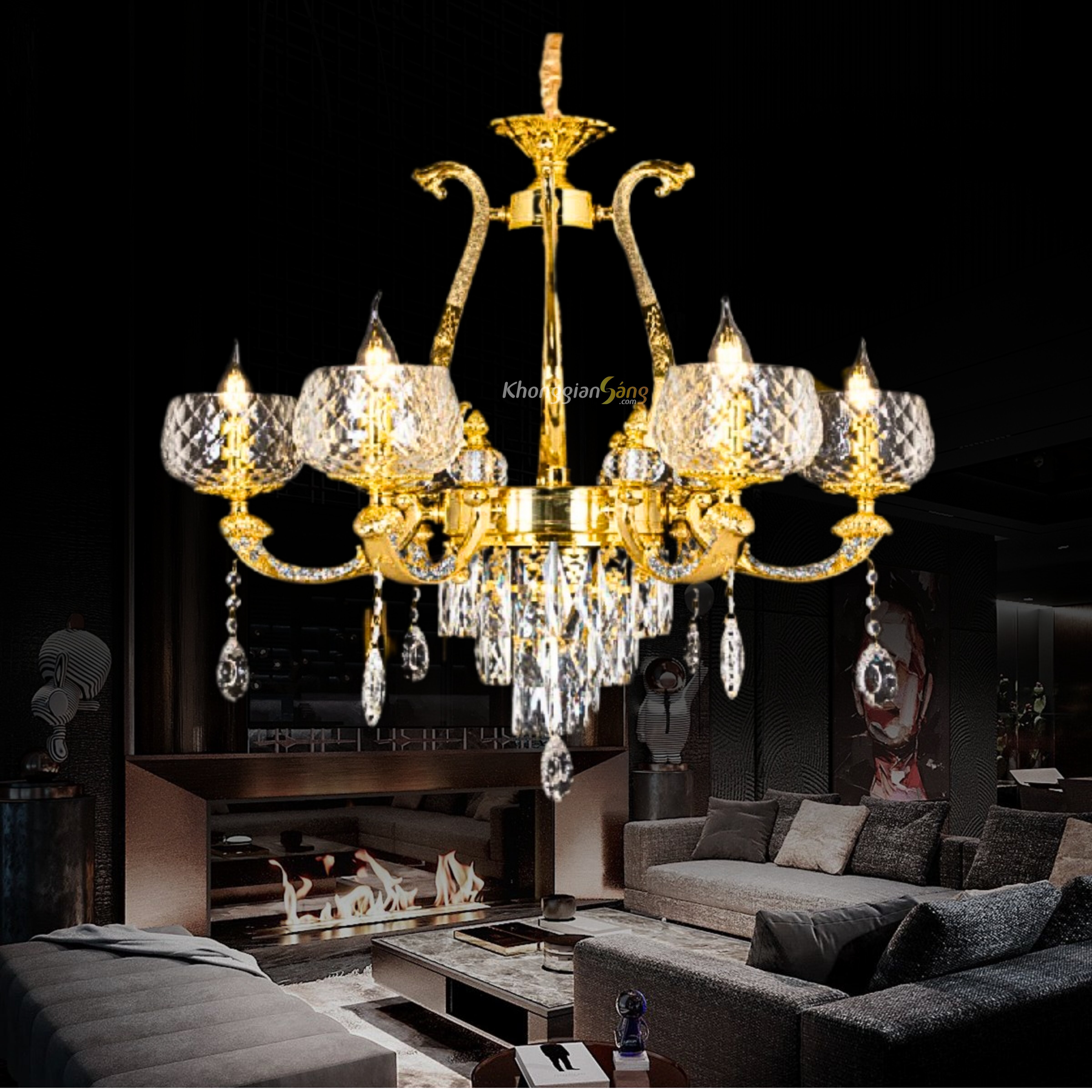 ĐÈN CHÙM NẾN (D650mm x H1000mm) CNQT-332