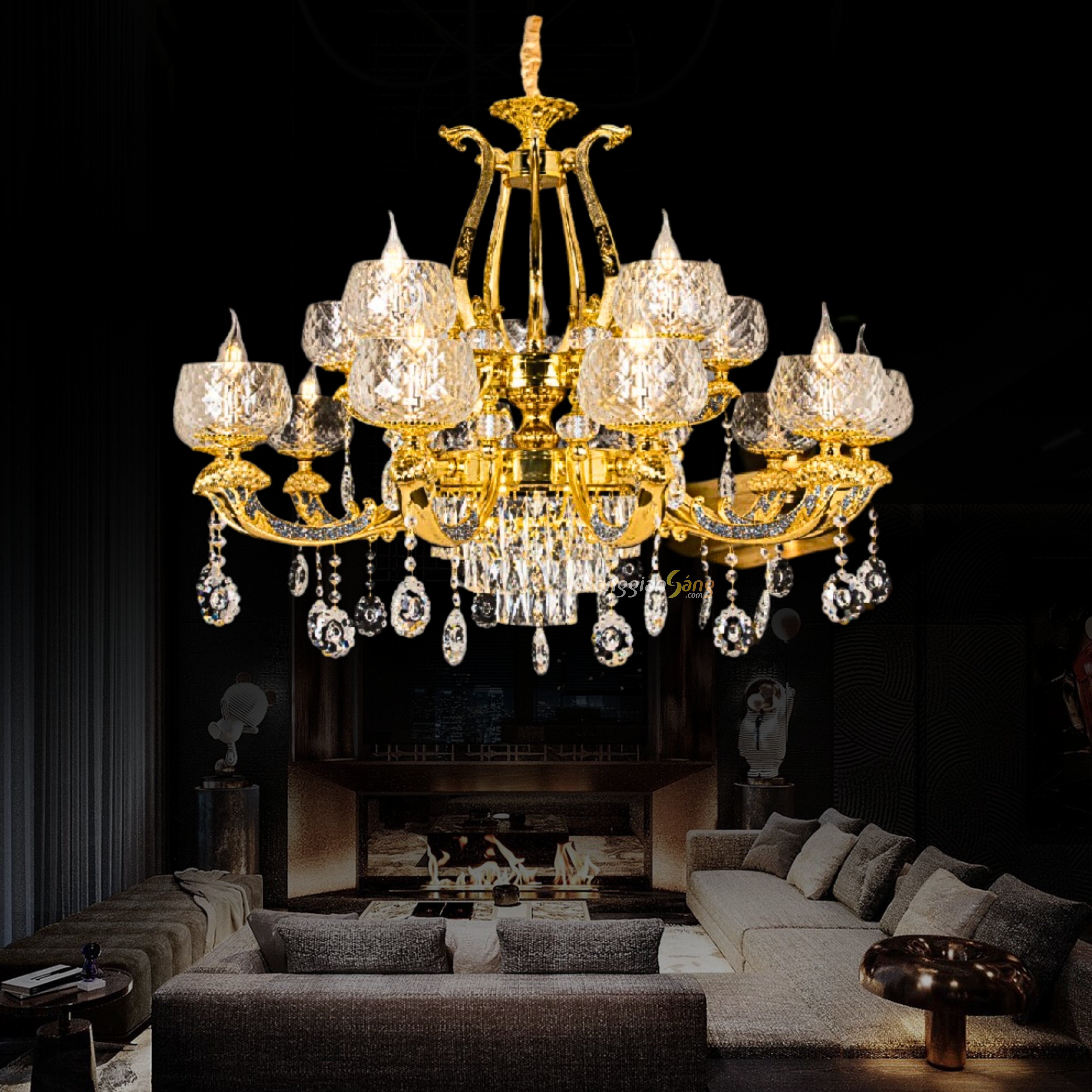 ĐÈN CHÙM NẾN (D900mm x H1100mm) CNQT-334