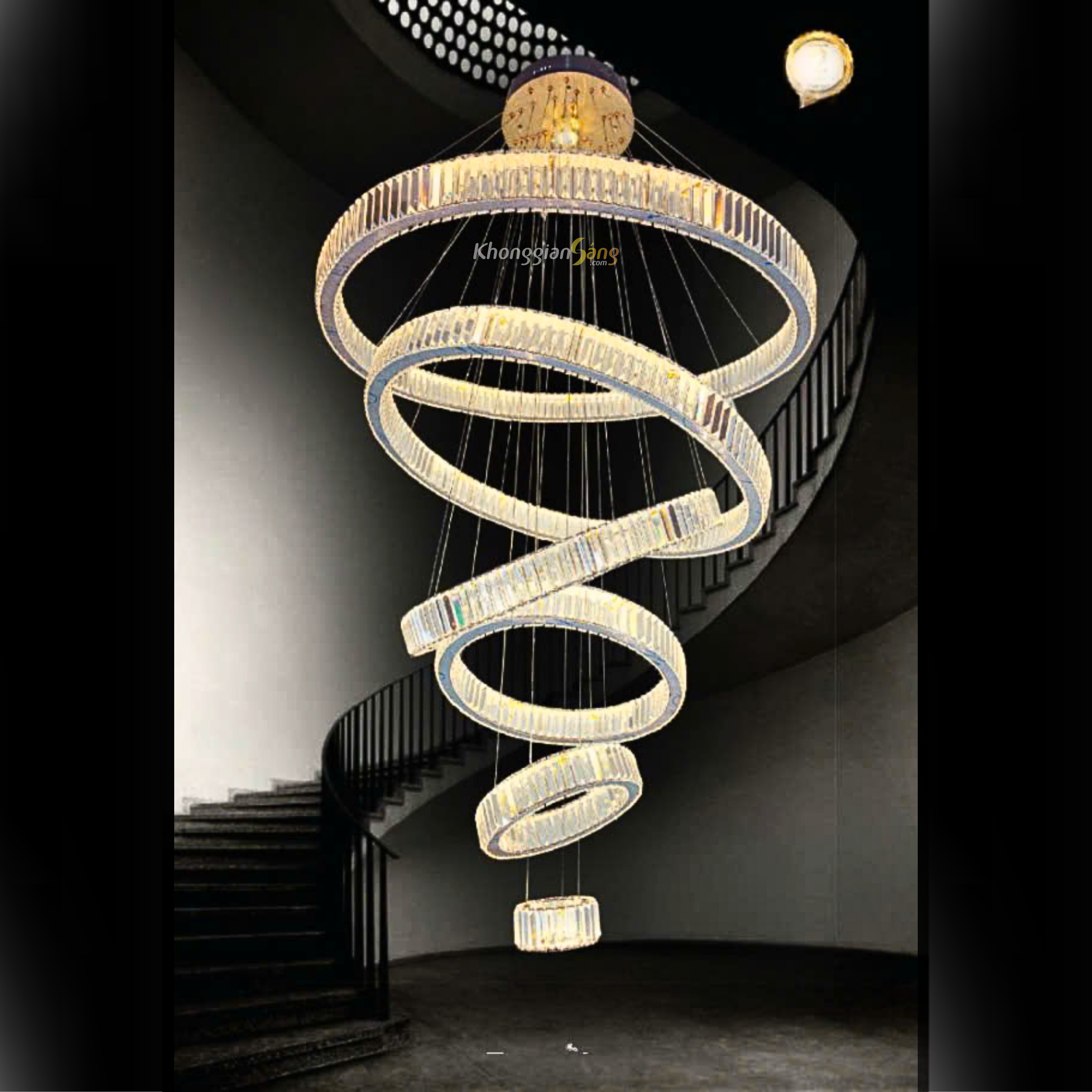 ĐÈN CHÙM THẢ (D200mm+D400mm+D600mm+D800mm+D1000mm+D1200mm x H2500mm) TH-8083-21