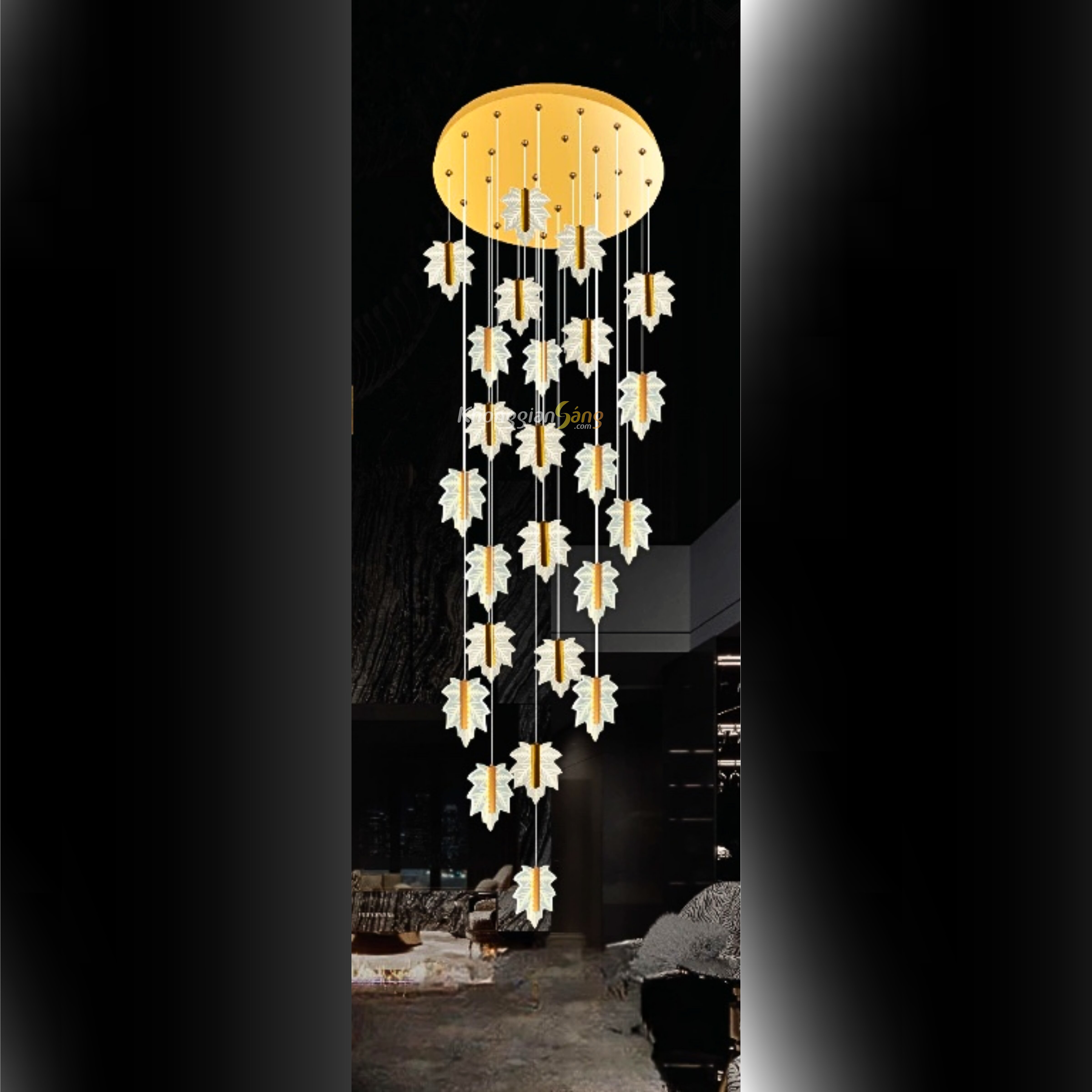 ĐÈN CHÙM THẢ (D700mm x H3000mm) TH-8293