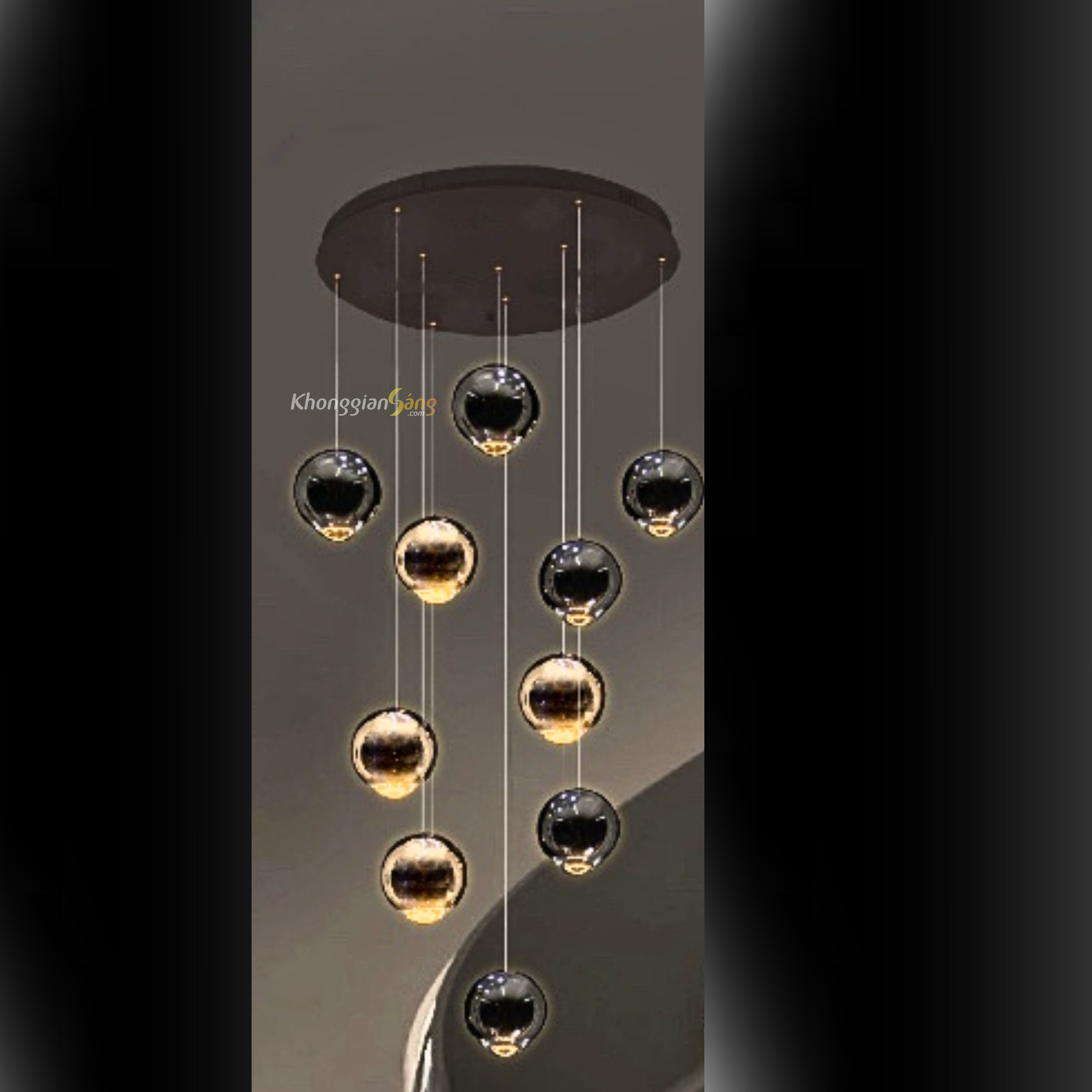 ĐÈN CHÙM THẢ (D600mm x H2000mm) TH-8360