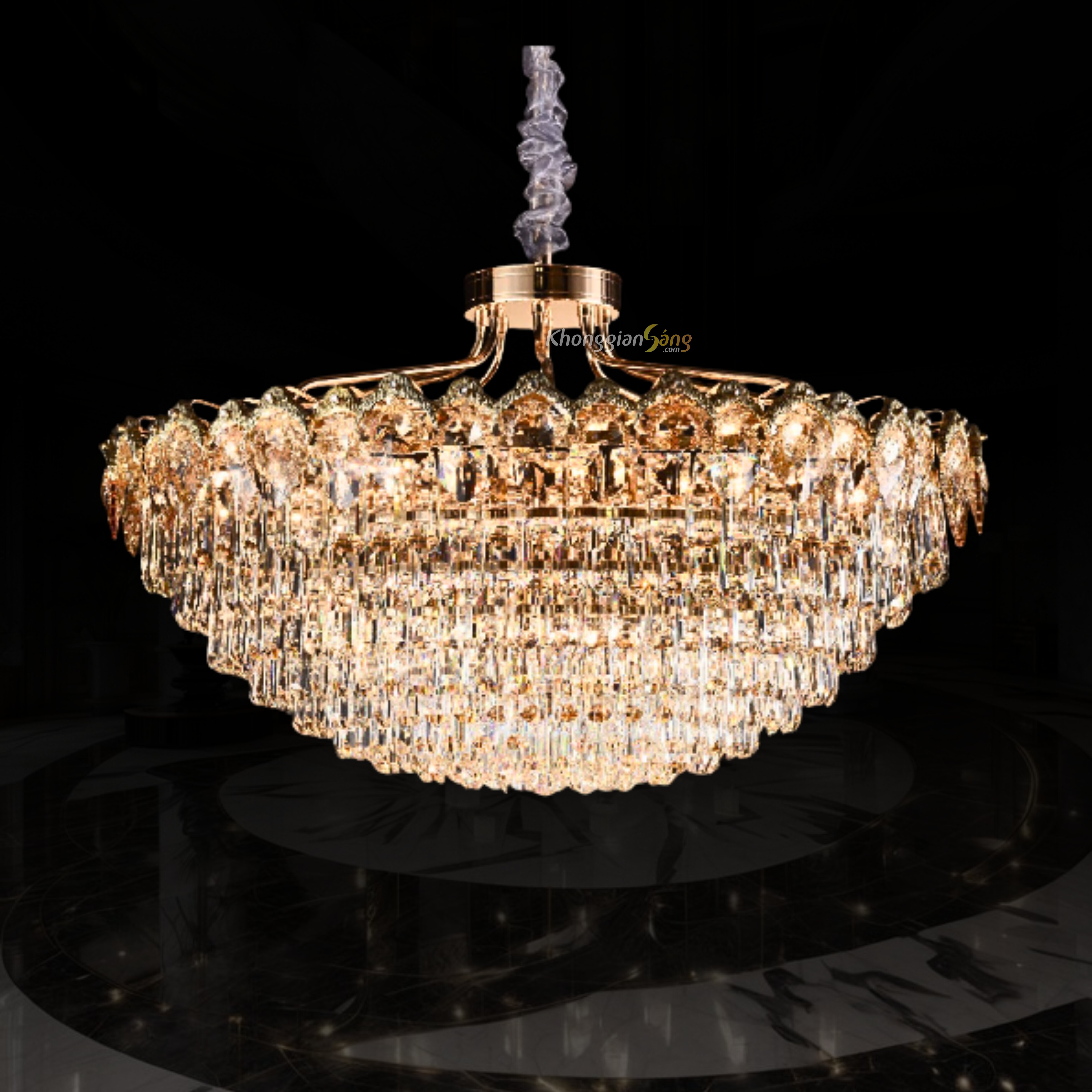 ĐÈN CHÙM PHA LÊ (D1000mm x H585mm) TH-8605