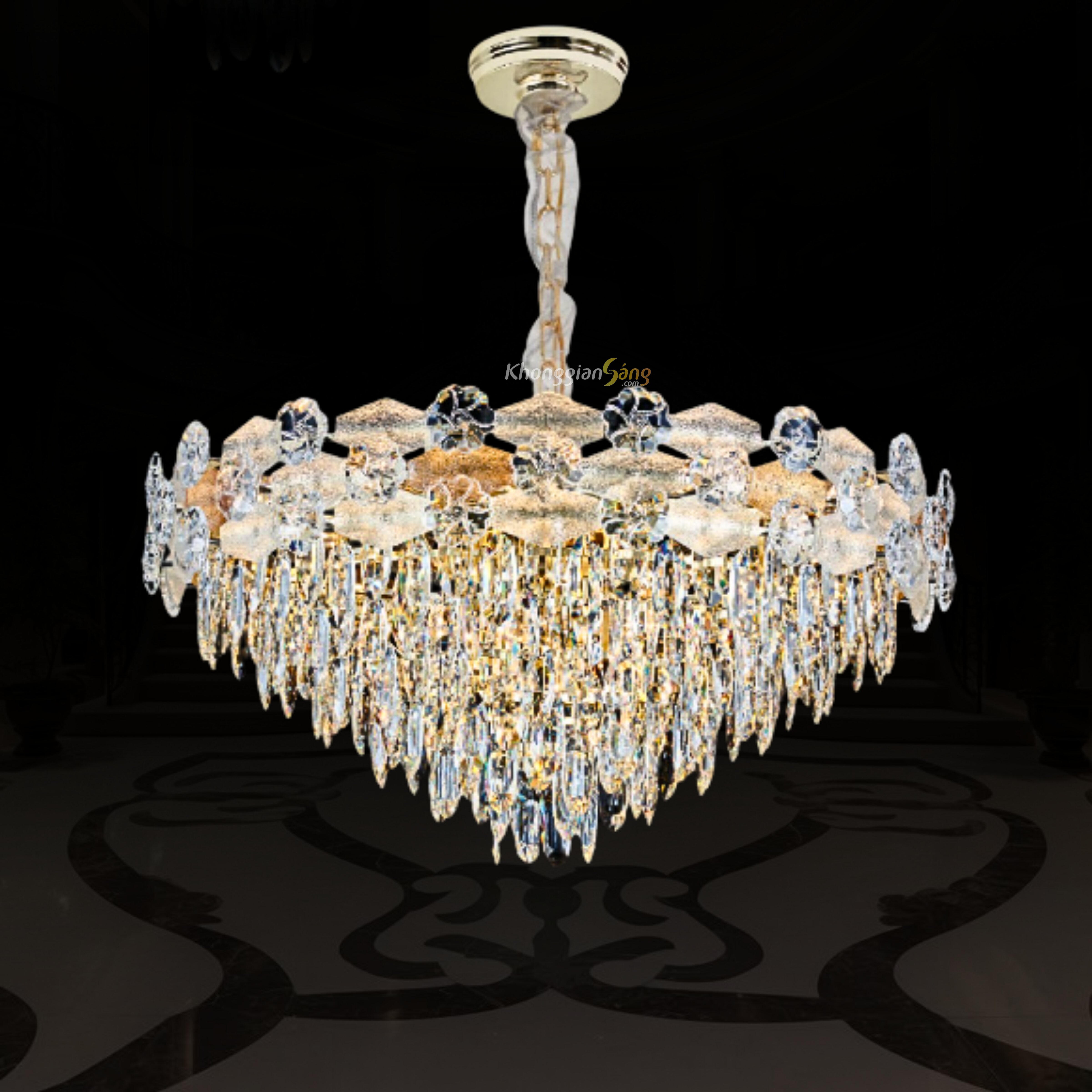 ĐÈN CHÙM PHA LÊ (D7700mm x H290mm) TH-8618