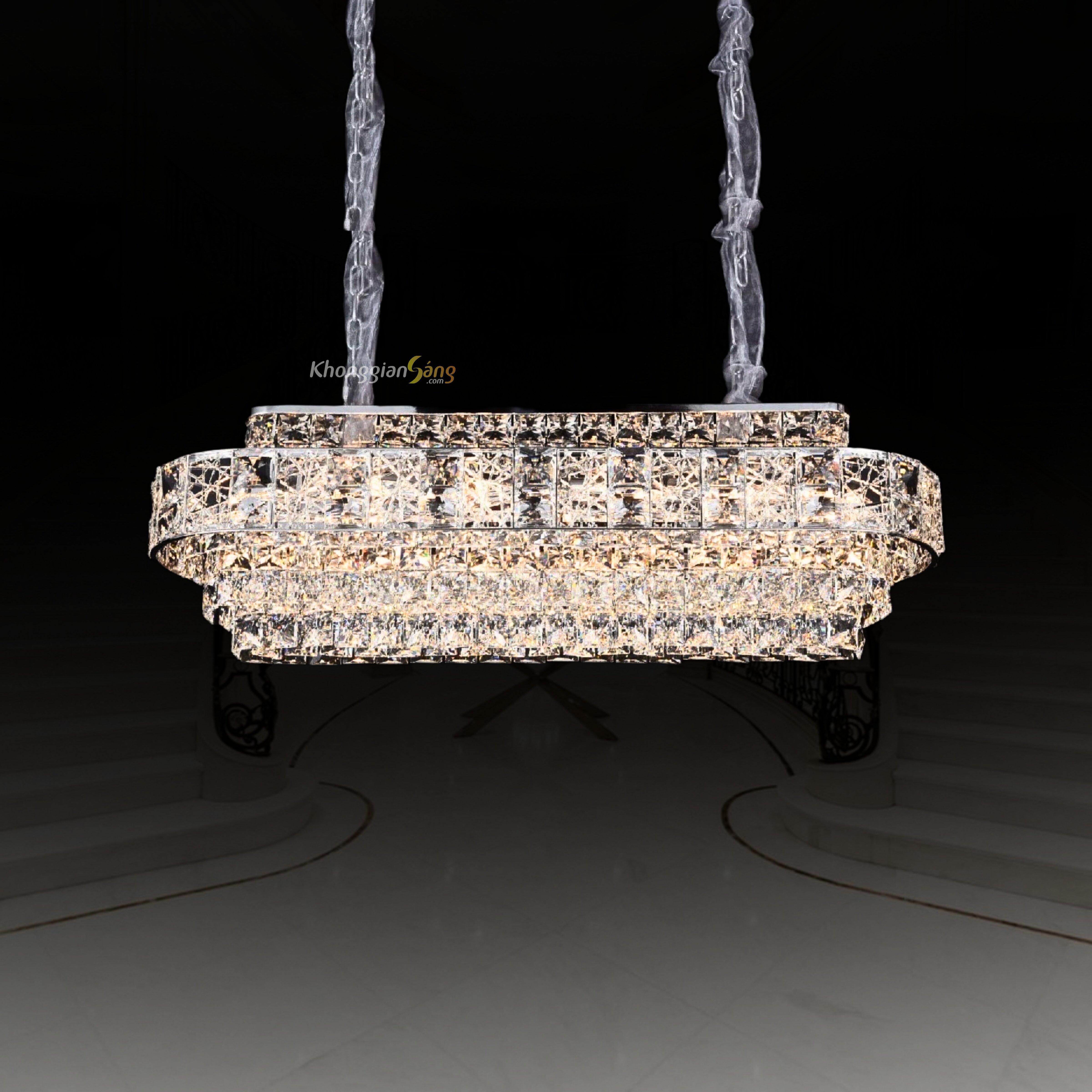 ĐÈN CHÙM PHA LÊ (N100mm x R300mm x H320mm) TH-8649