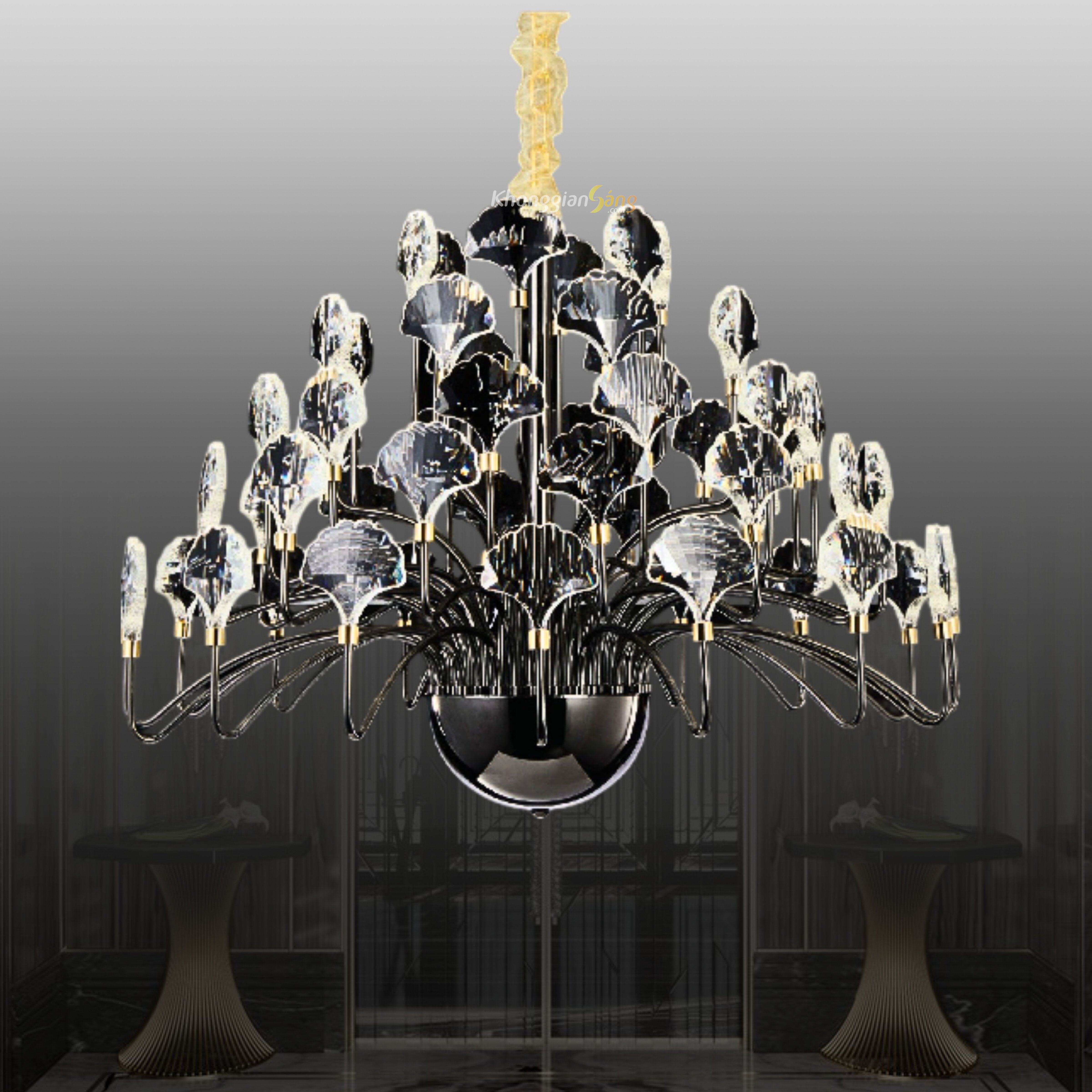 ĐÈN CHÙM PHA LÊ (D800mm x H690mm) TH-8659