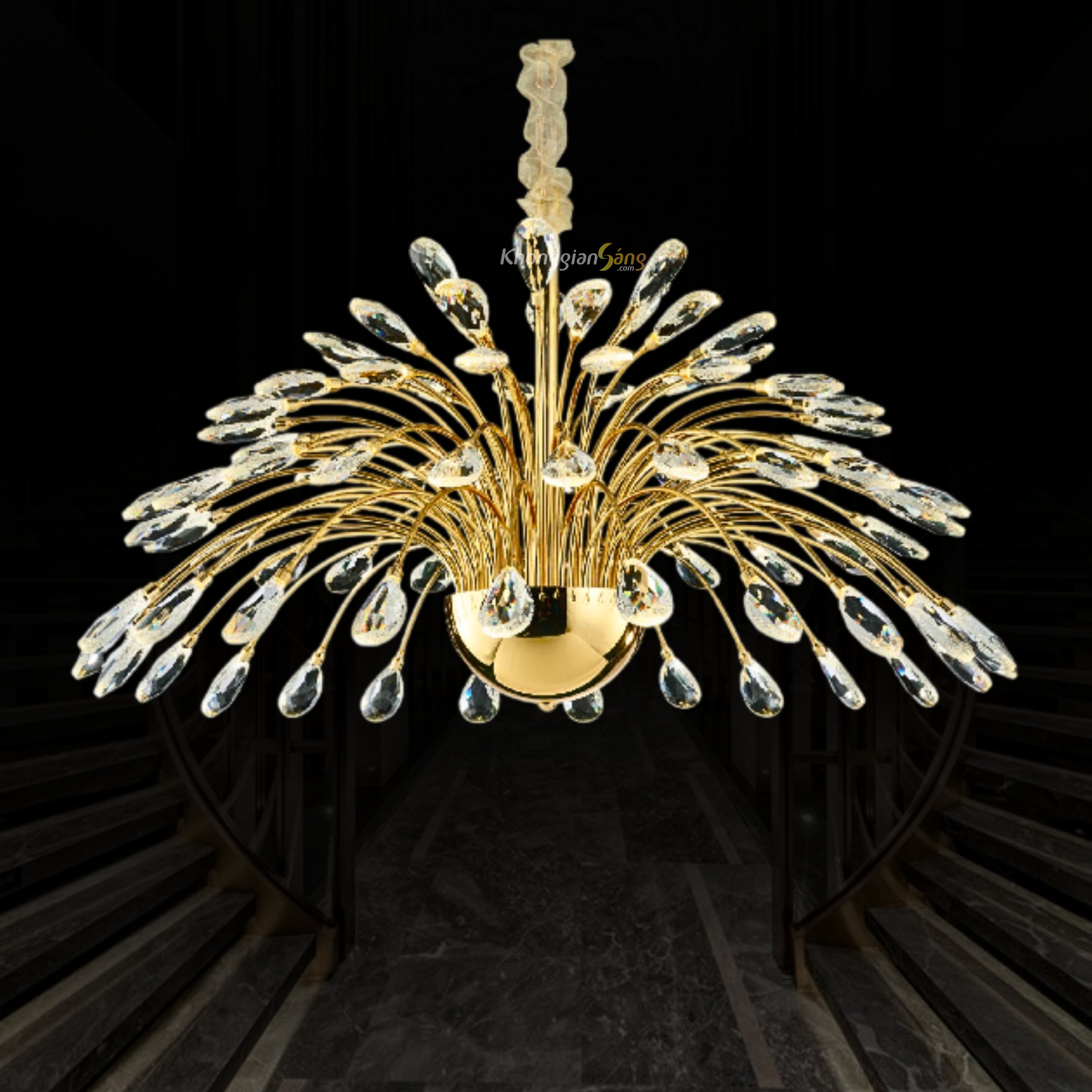 ĐÈN CHÙM PHA LÊ (D800mm x H400mm) TH-8660