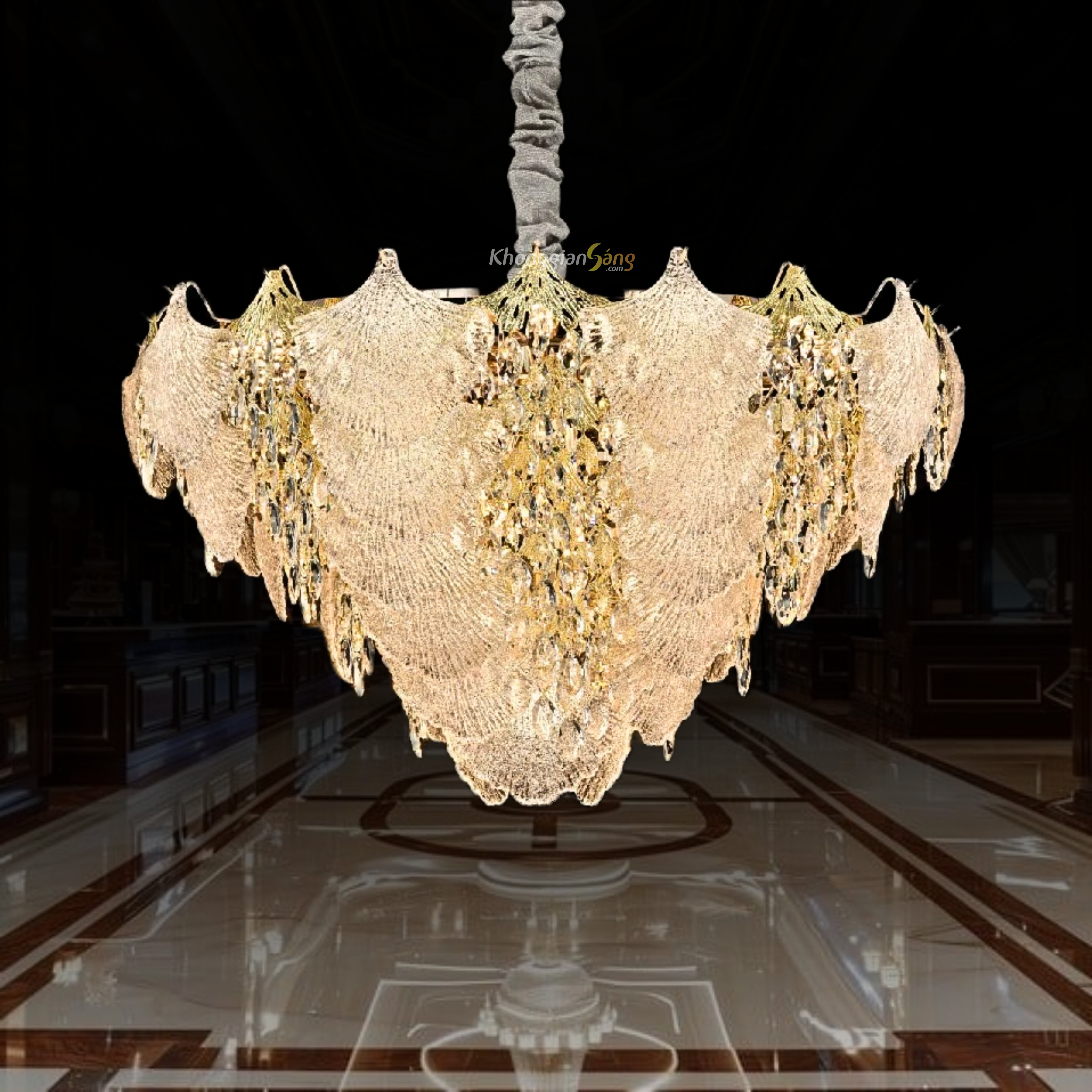 ĐÈN CHÙM PHA LÊ (D950mm x H550mm) TH-8672