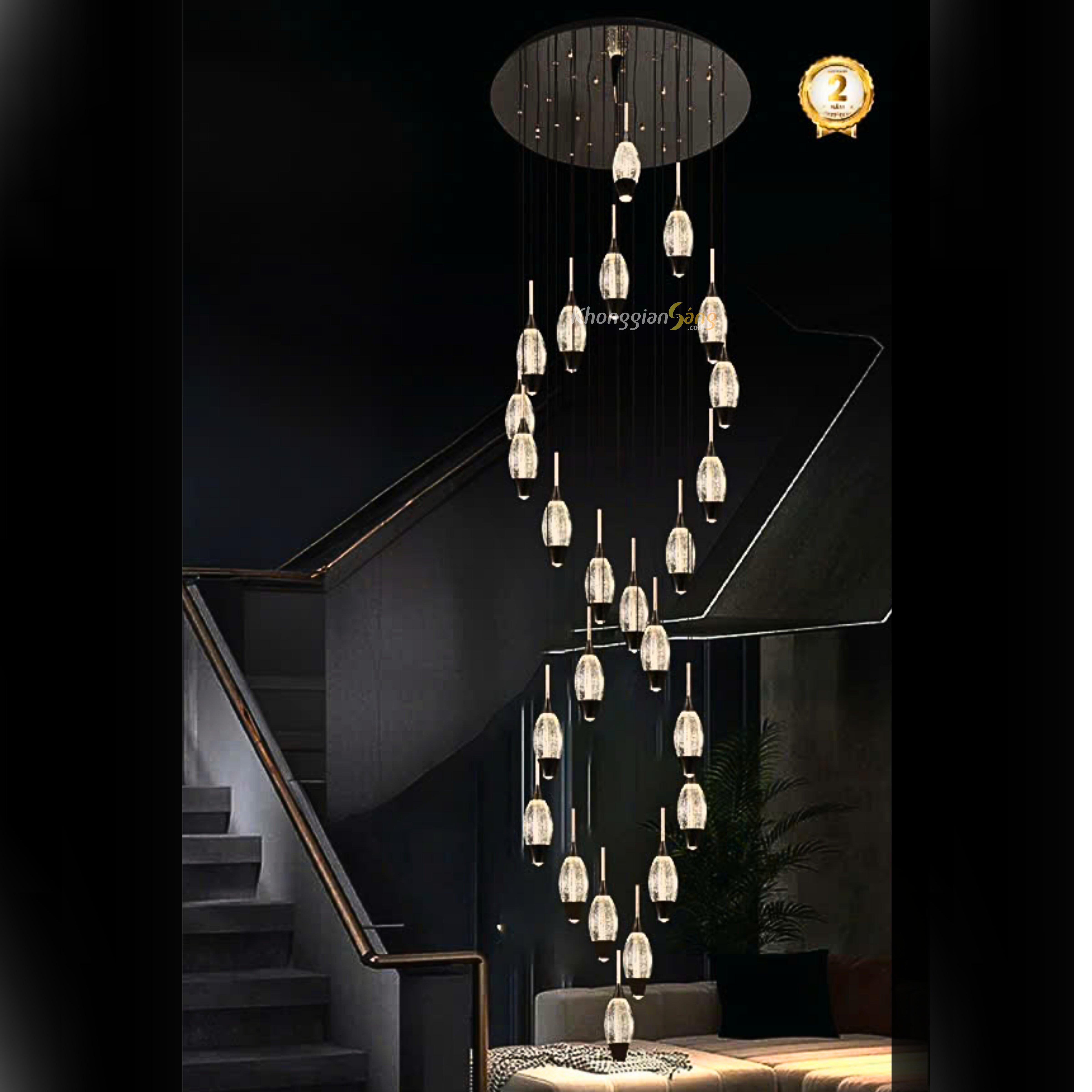 ĐÈN CHÙM THẢ (D800mm x H3000mm) TH-8903