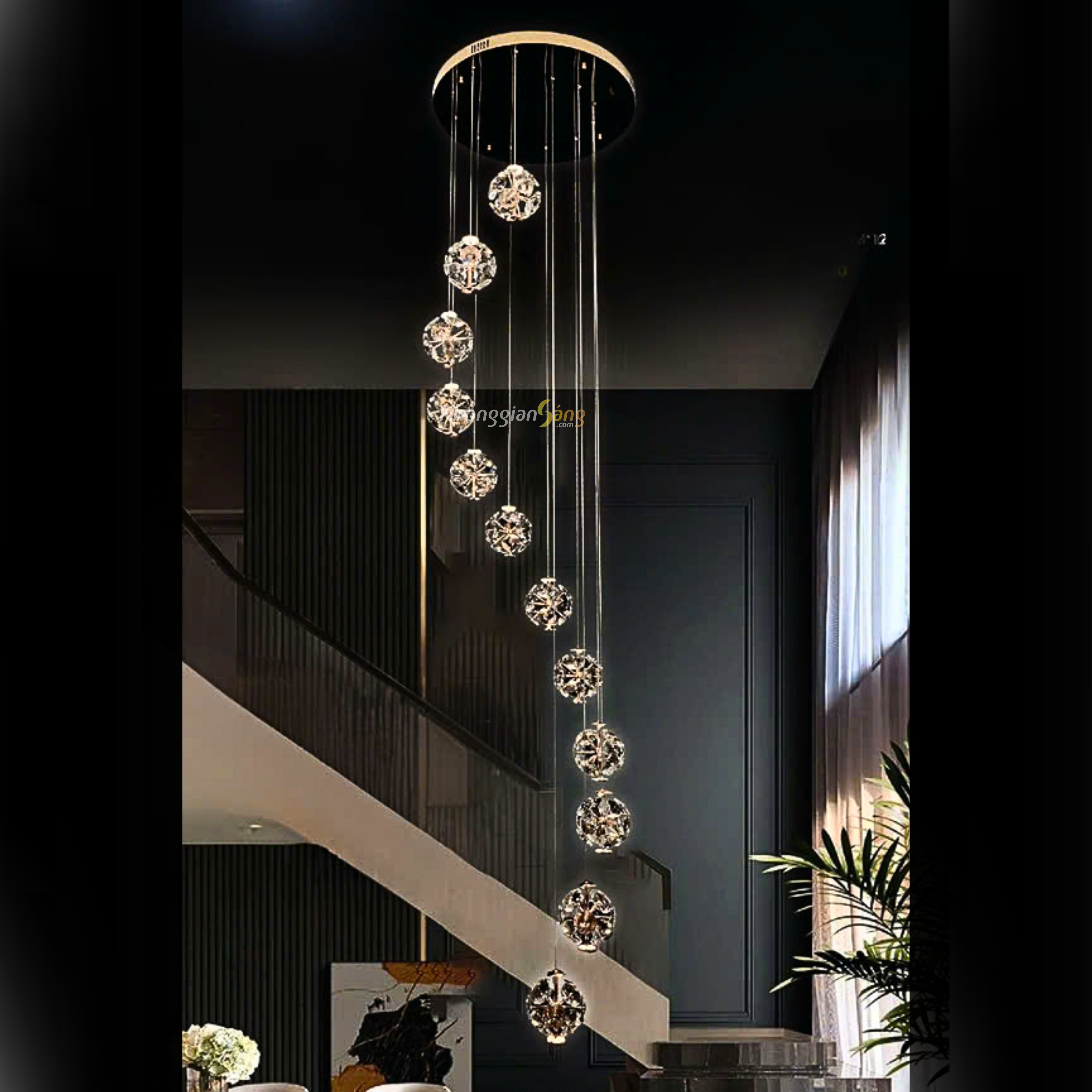 ĐÈN CHÙM THẢ (D600mm x H2500mm) TH-8905