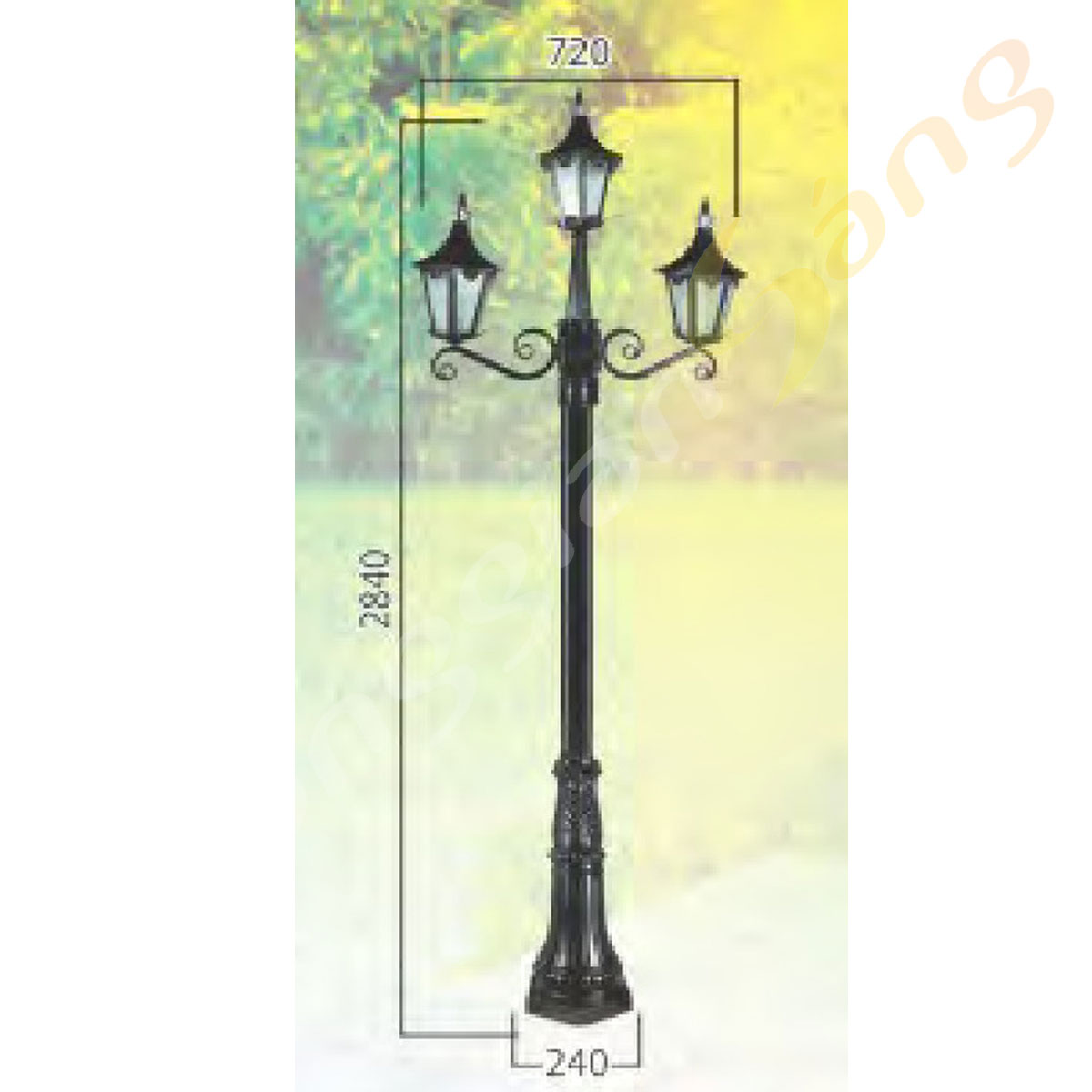 ĐÈN TRỤ SÂN VƯỜN (D720mm x H2840mm) KGT-890/3