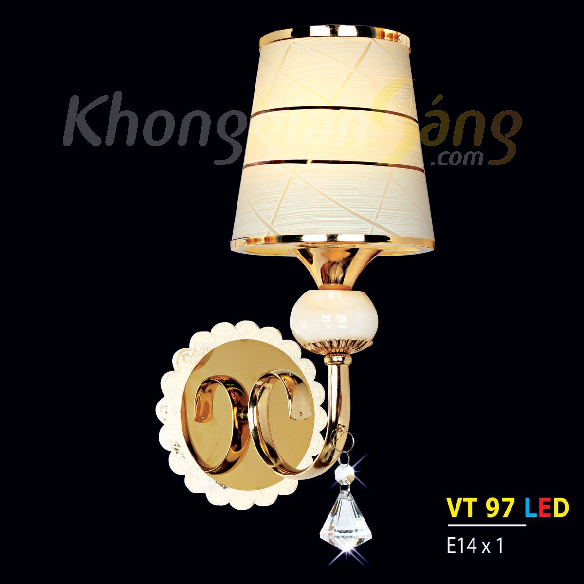 ĐÈN TƯỜNG THỦY TINH (L200mm x H360mm) KTD-VT97