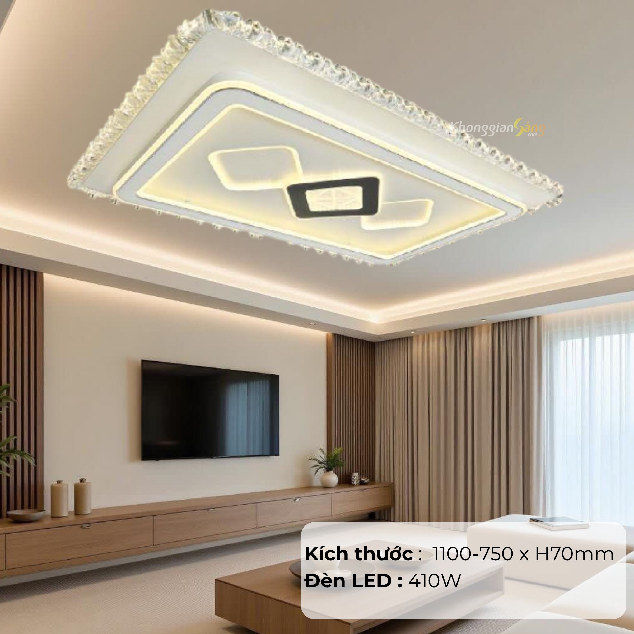 ĐÈN CHÙM ỐP TRẦN (D1100mm-750 x H70mm) NC 937 